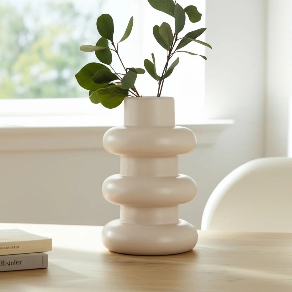Cer, 8" Three Ribbed Vase, Cotton - Image 11
