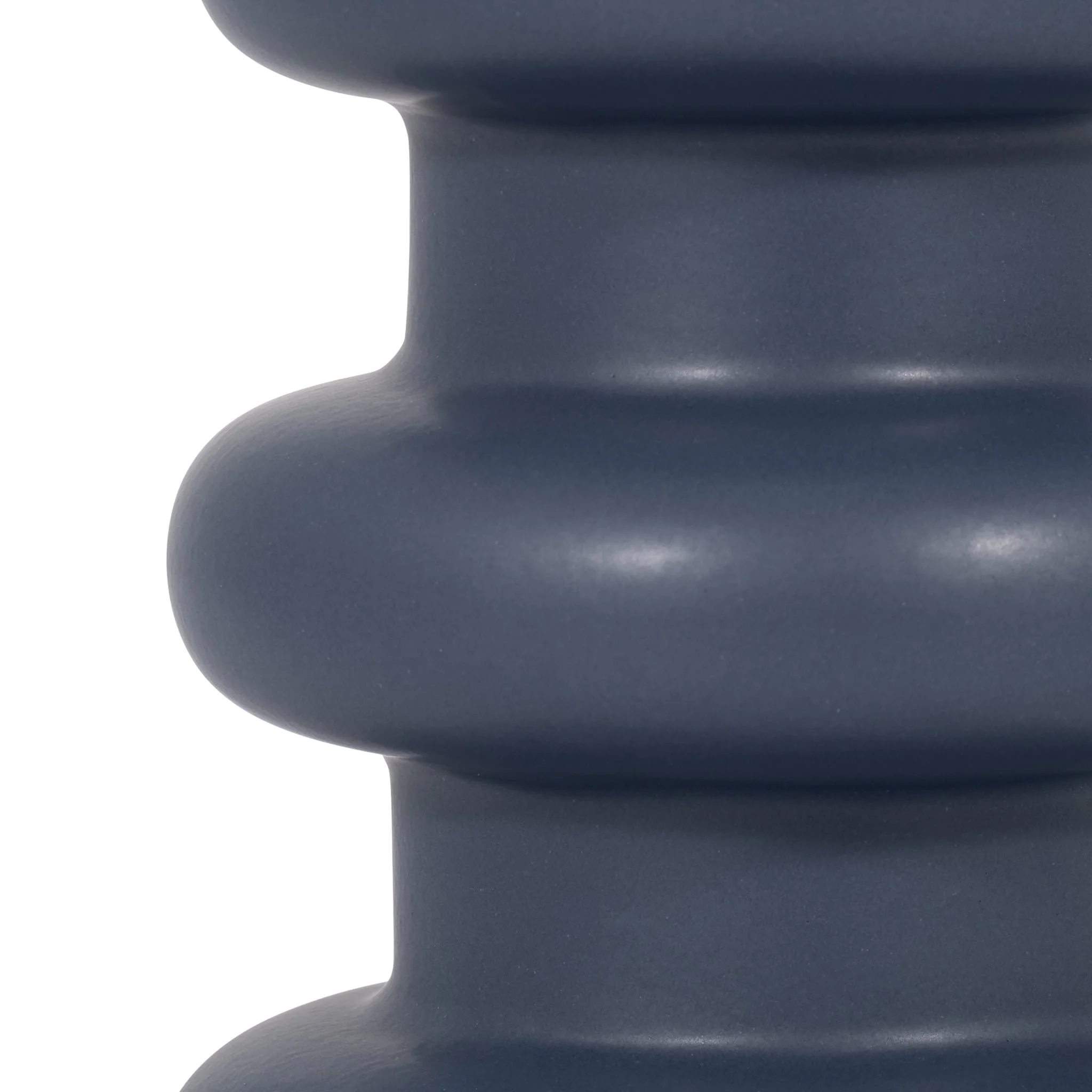 Cer, 8" Three Ribbed Vase, Navy - Image 4