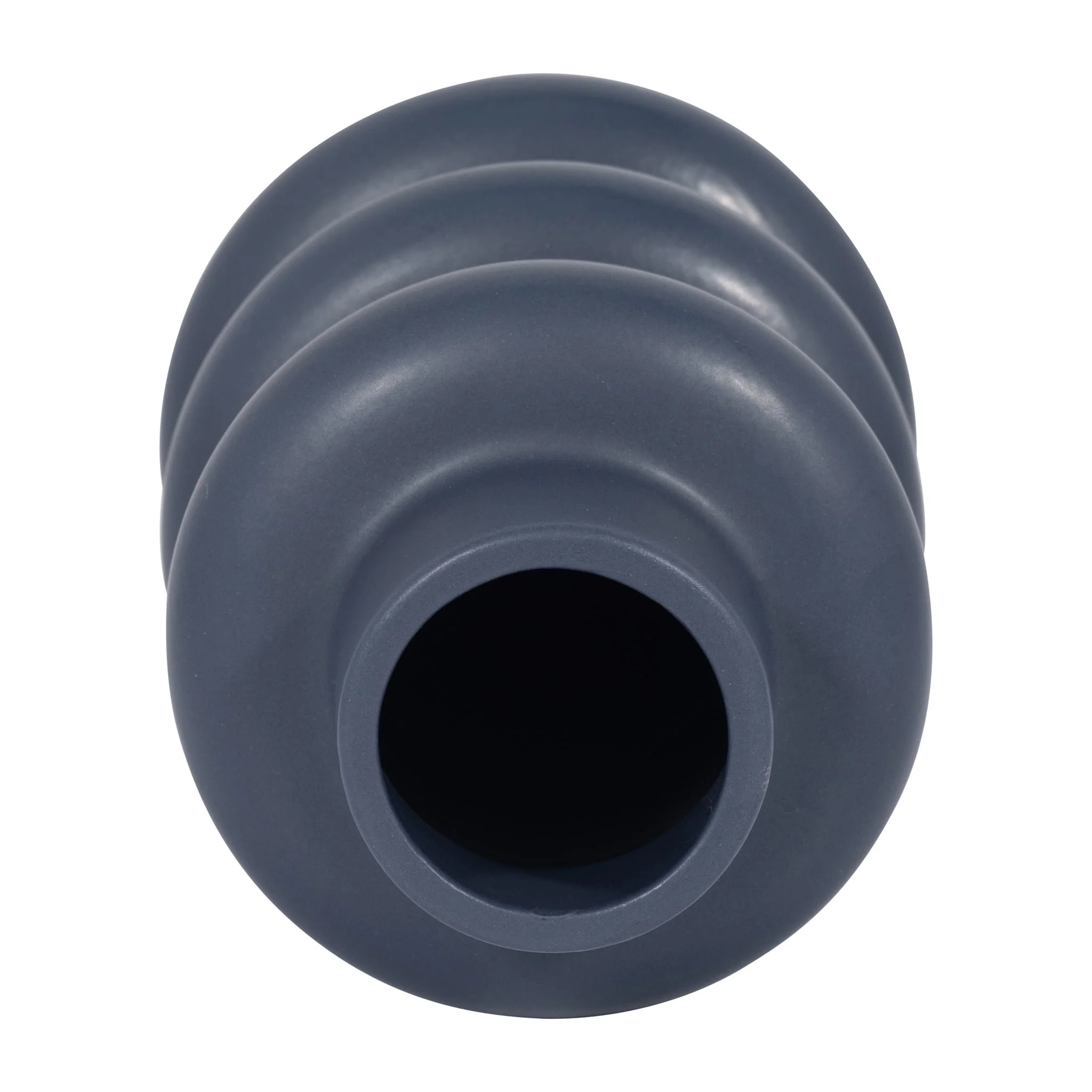 Cer, 8" Three Ribbed Vase, Navy - Image 5
