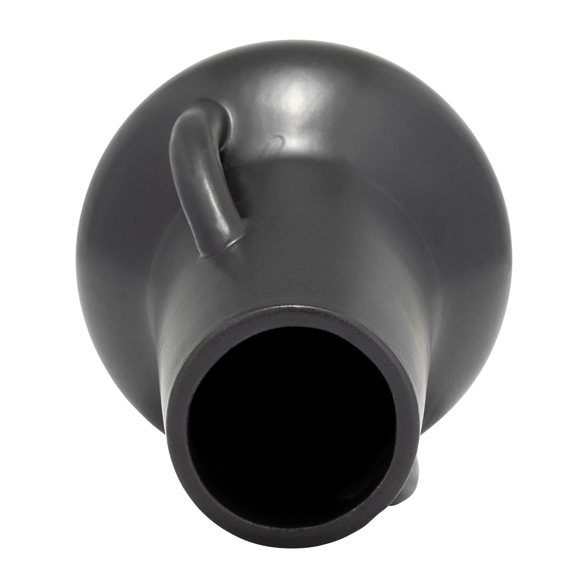 Cer,8",vase W/handles,black - Image 6
