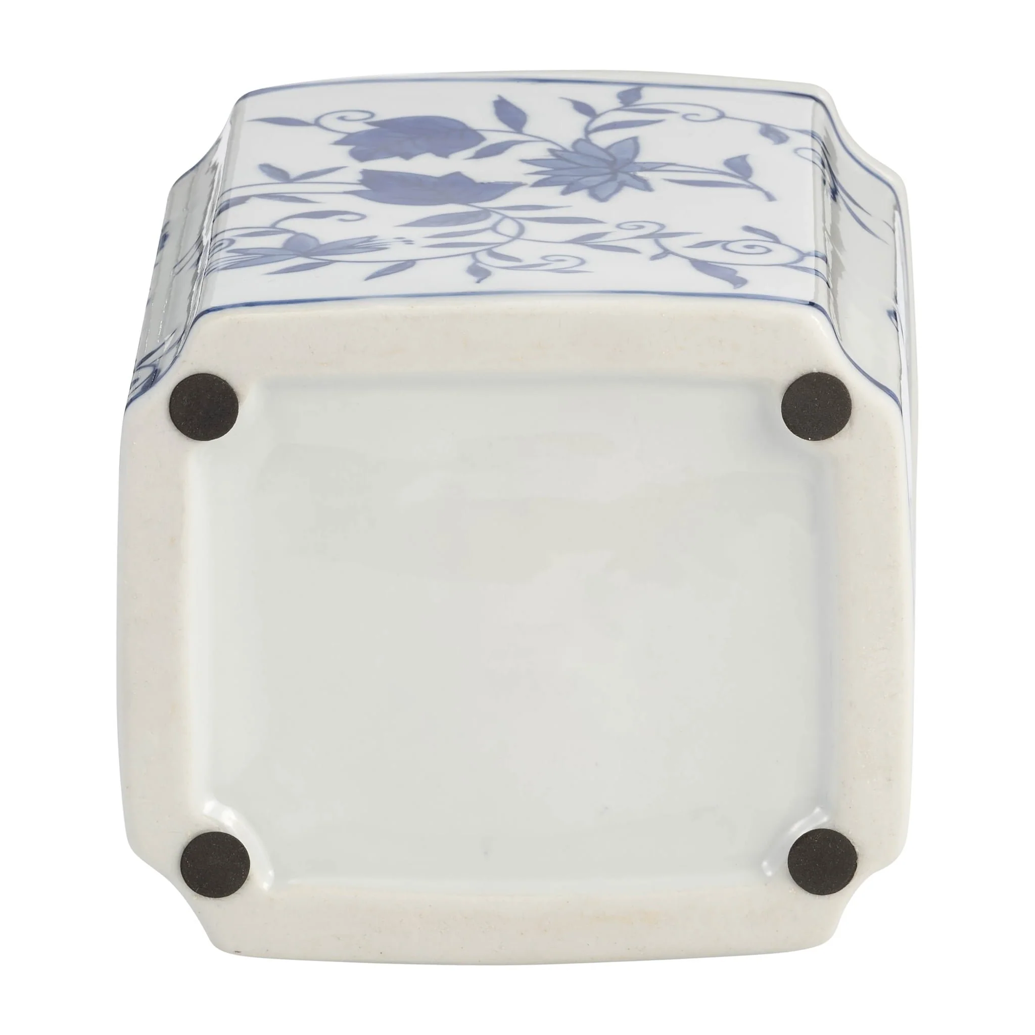 Cer, 8"h Box Jar W/ Lid, Blue - Image 7