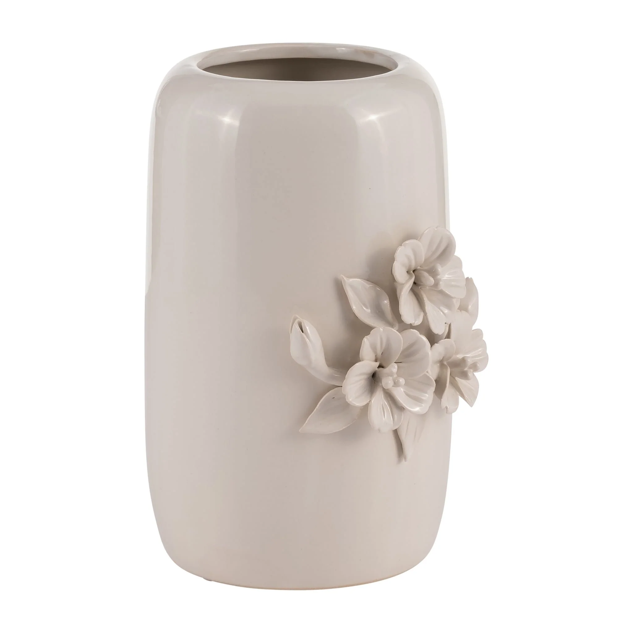 Cer, 8"h Flower Bunch Vase, Ivory - Image 2