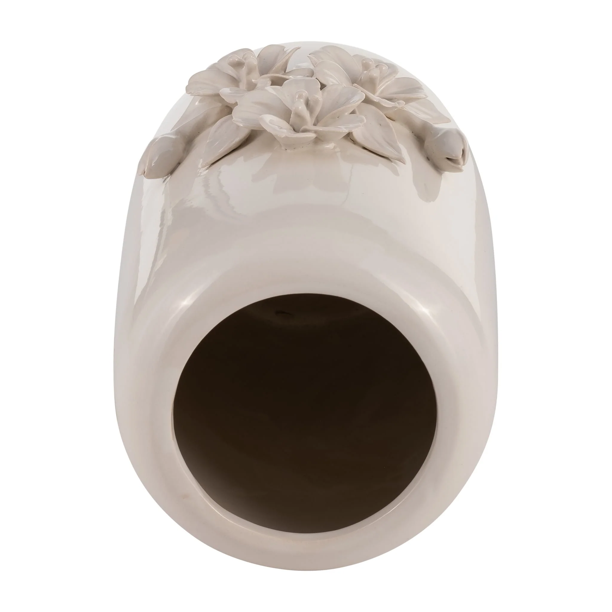 Cer, 8"h Flower Bunch Vase, Ivory - Image 6