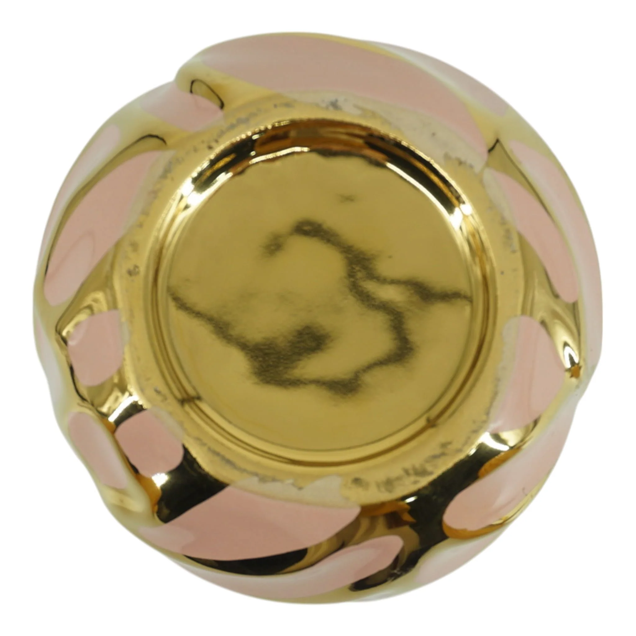 Cer, 8"h Leaf Vase, Blush/gold - Image 5