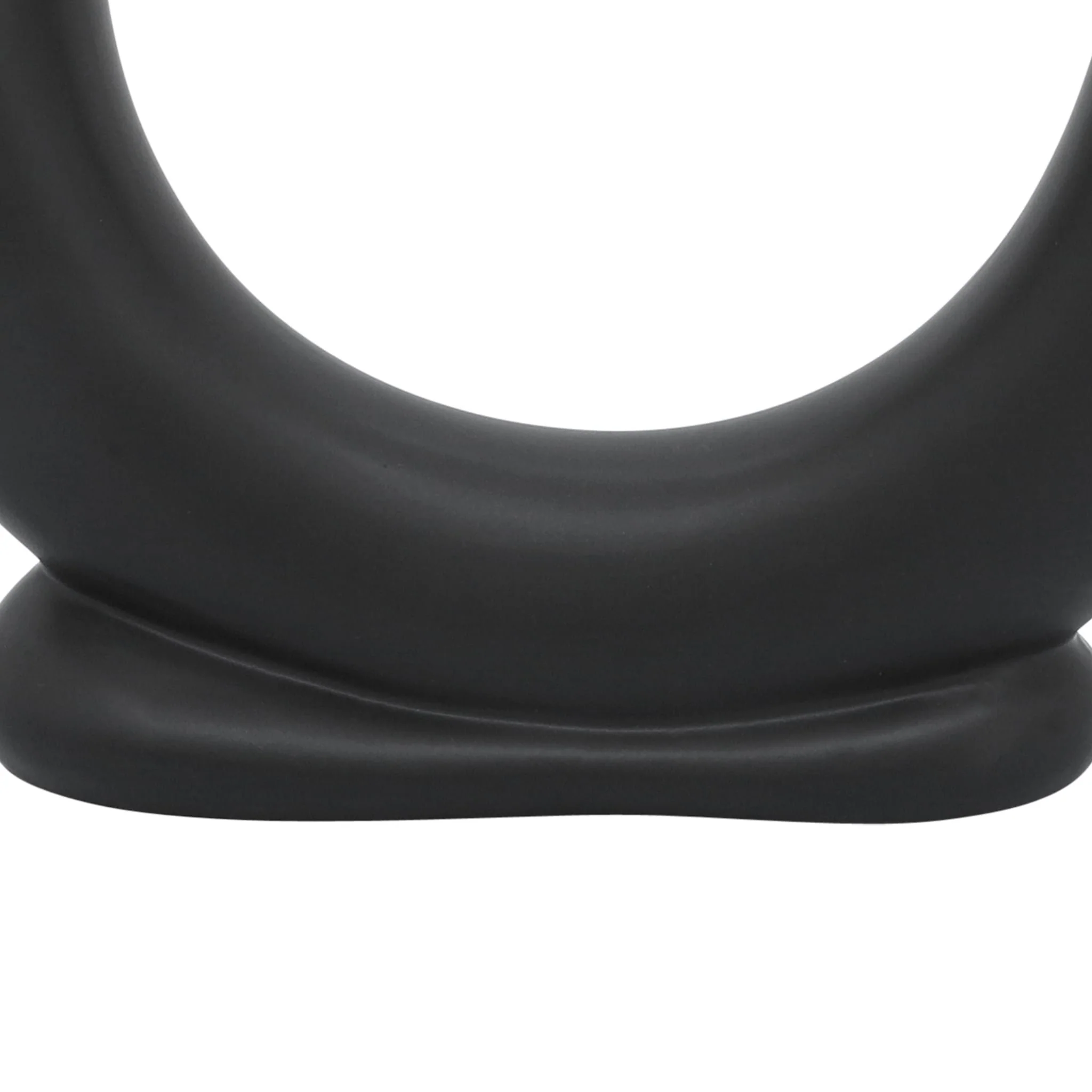 Cer, 8"h U-shaped Vase W/ Base, Black - Image 7
