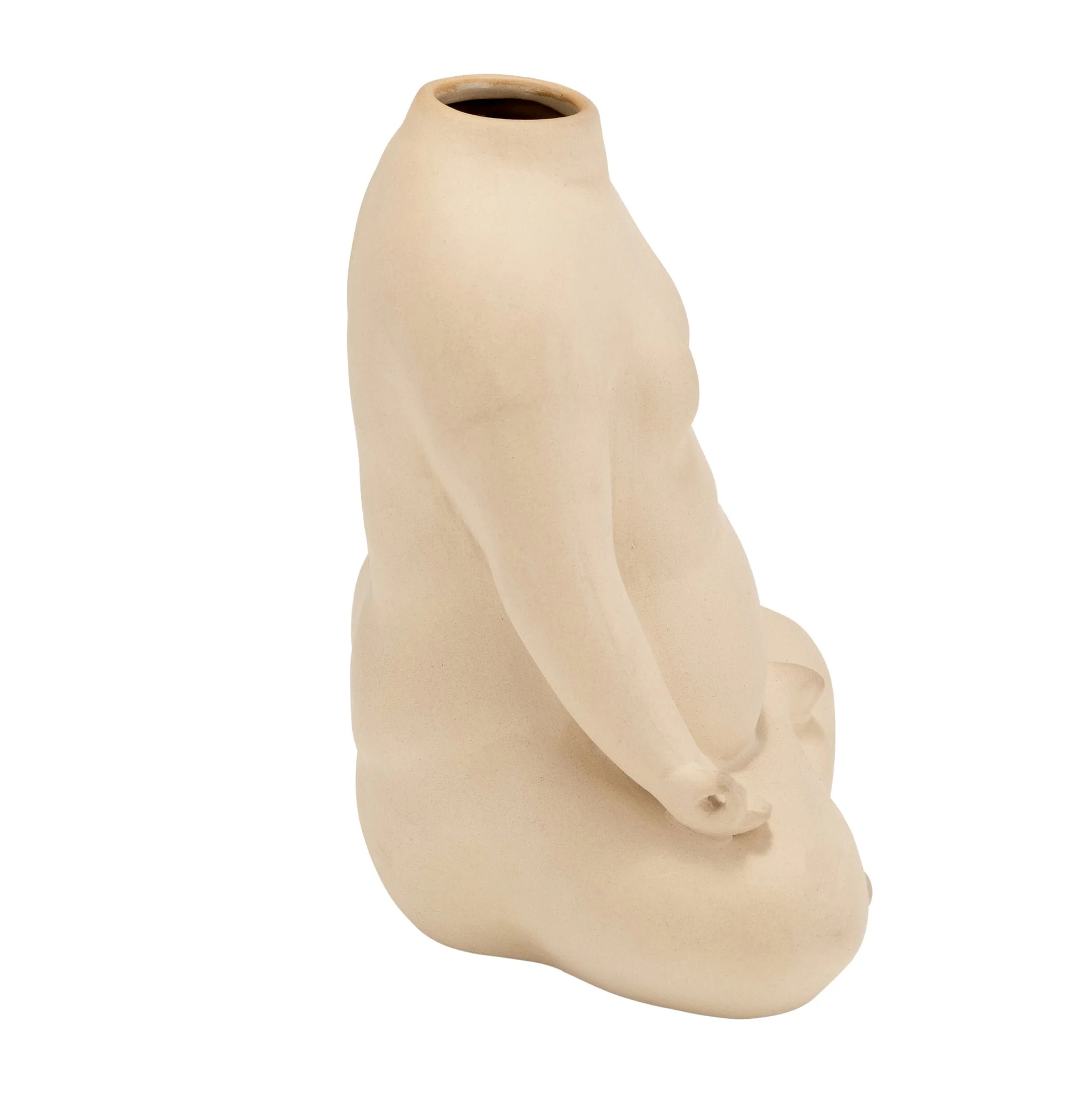 Cer, 8"h  Woman Body Flower Vase, Cream - Image 4