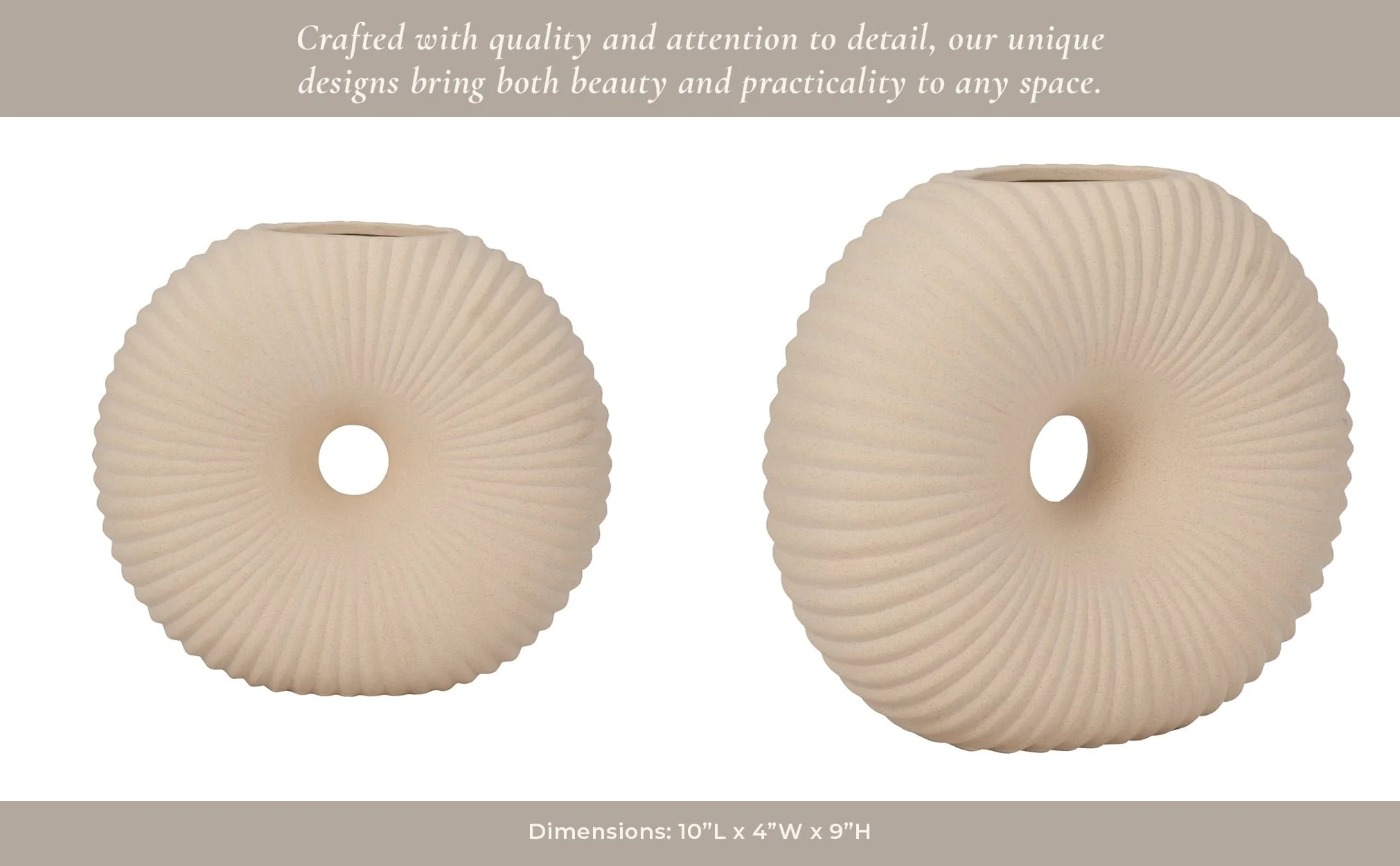 Cer, 9" Donut Hole Vase, Cotton - Image 11