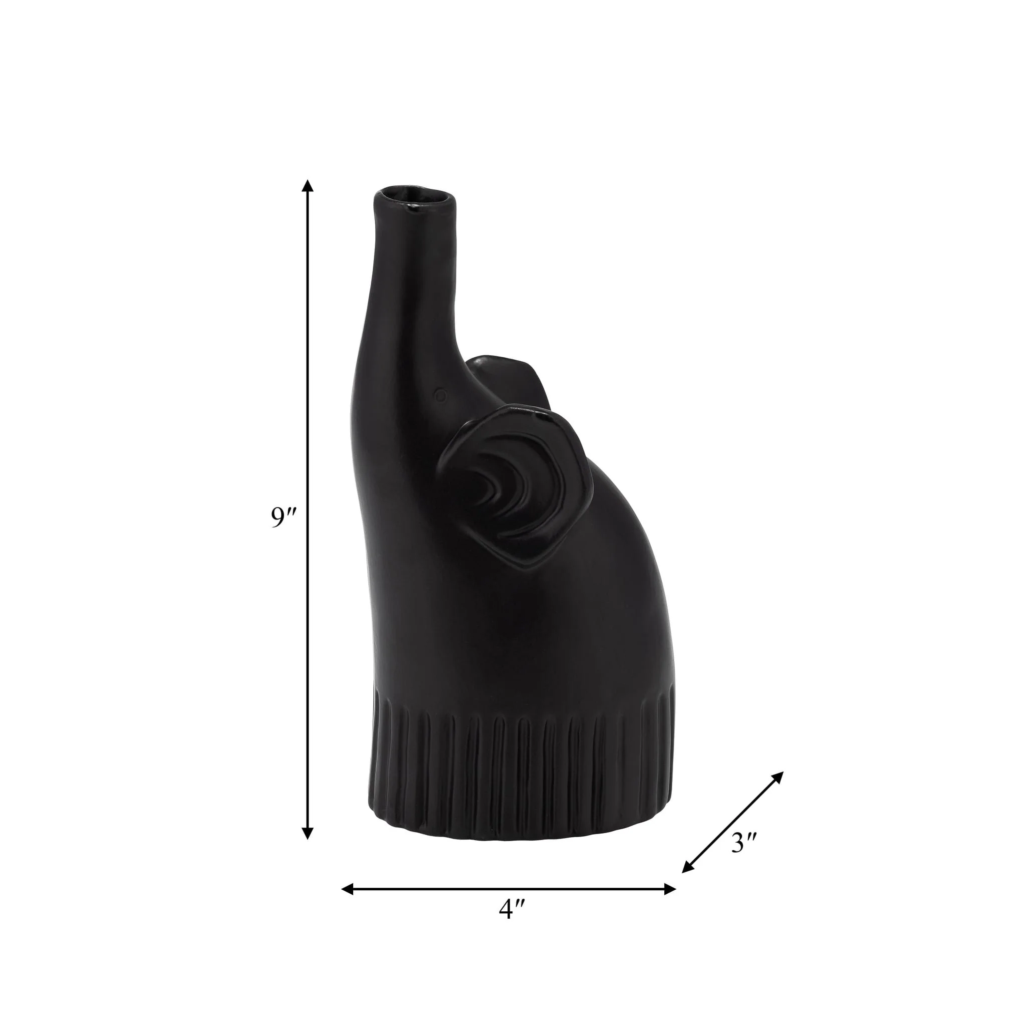 Cer,9",elephant Deco,matte Black - Image 9
