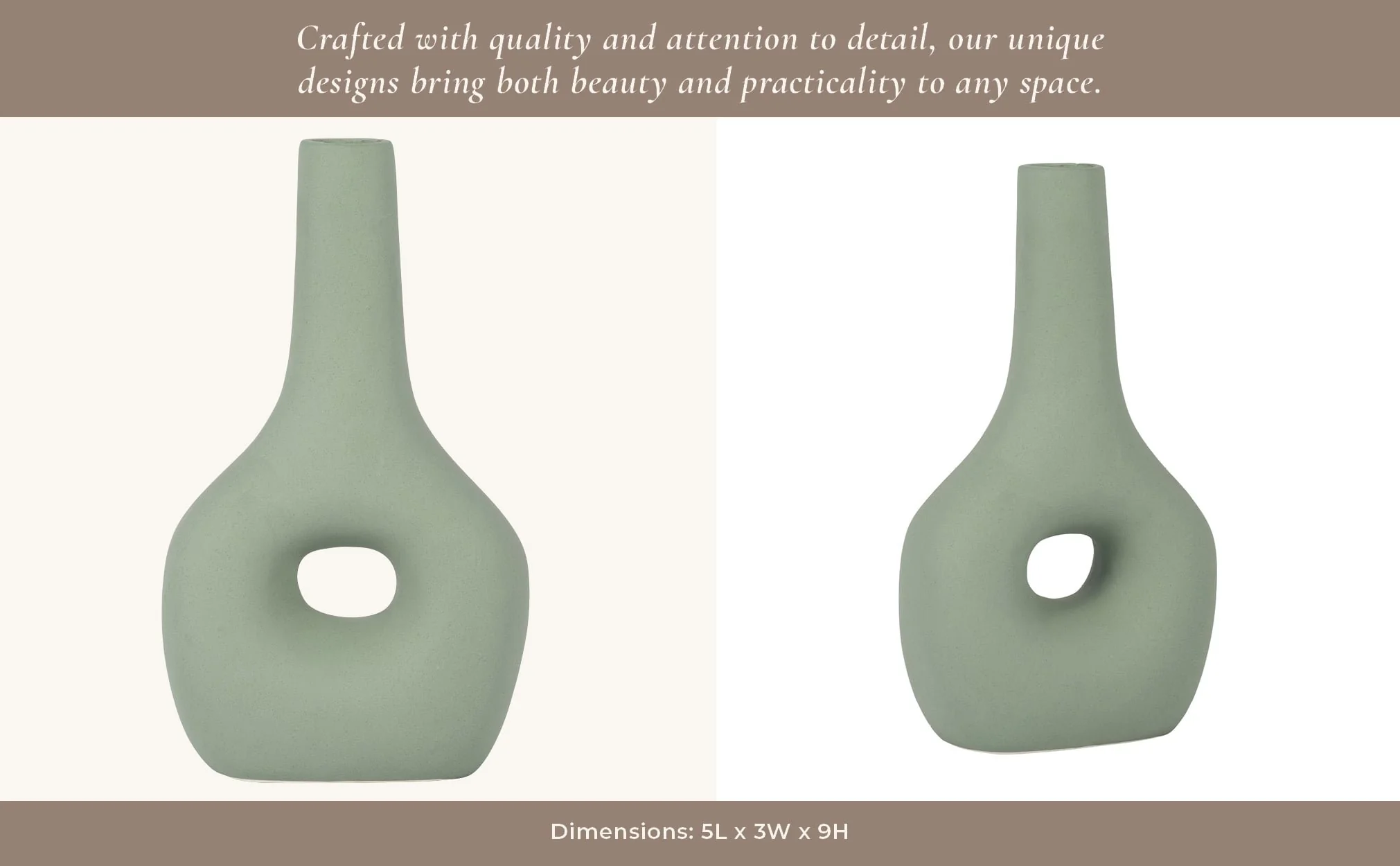 Cer, 9" Open Cut-out Nomad Vase, Dark Sage - Image 16