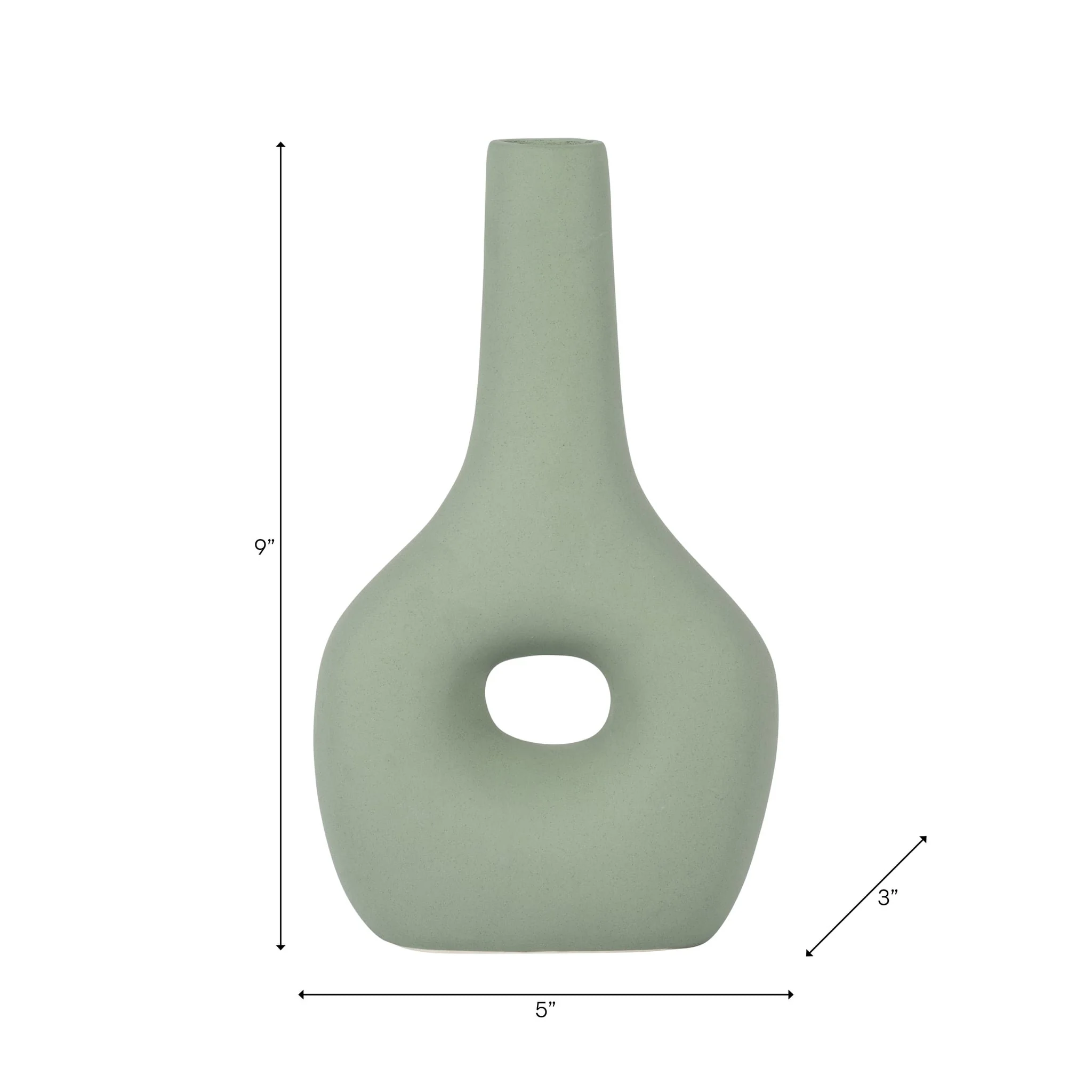 Cer, 9" Open Cut-out Nomad Vase, Dark Sage - Image 9