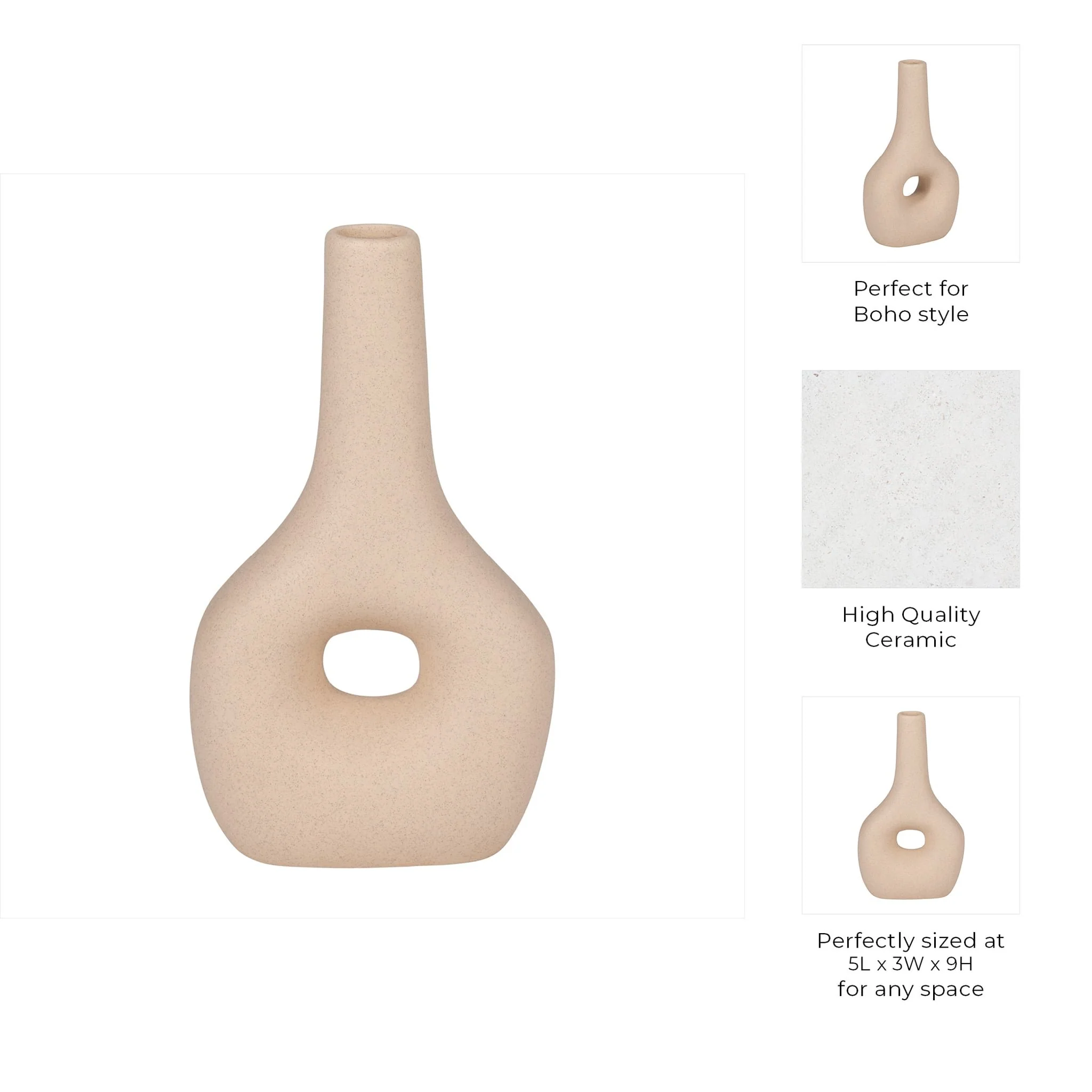 Cer, 9" Open Cut-out Nomad Vase, Ivory - Image 10