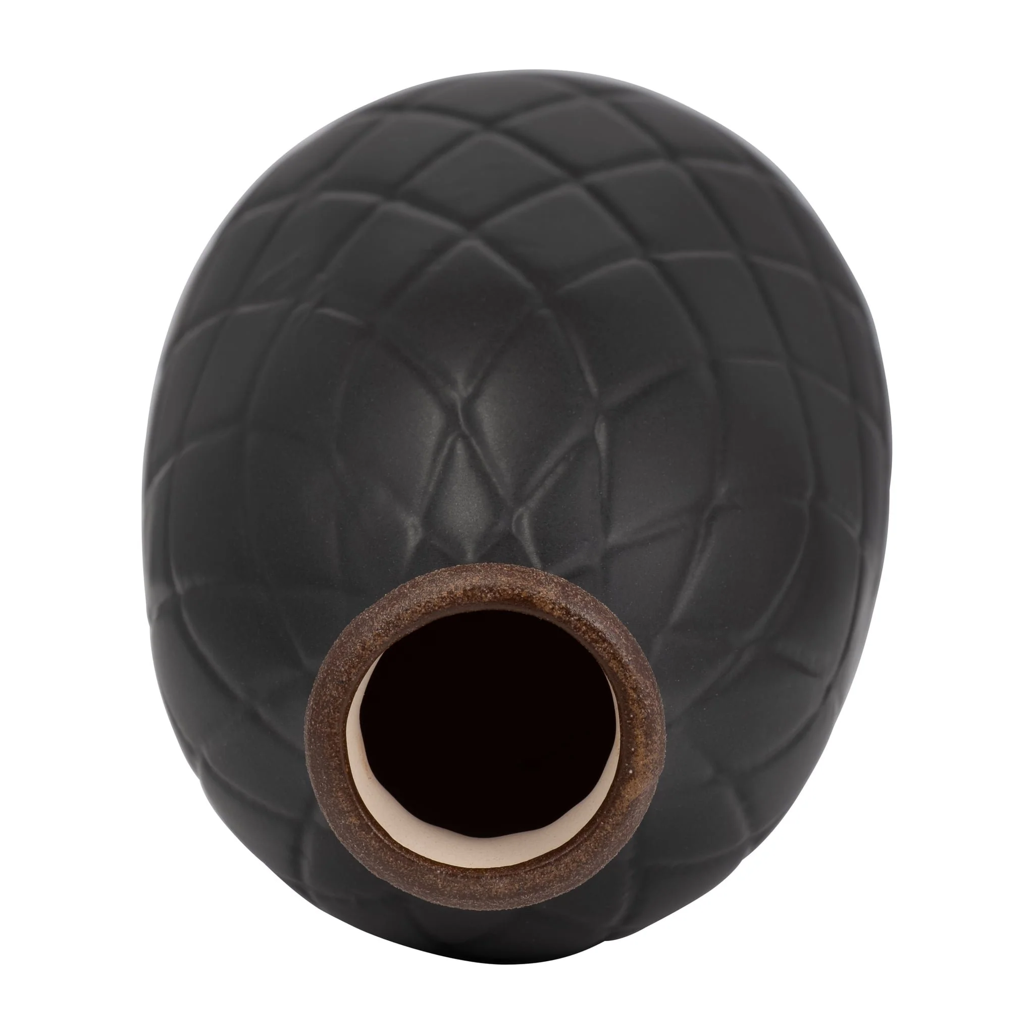 Cer, 9" Plaid Textured Vase, Black - Image 6