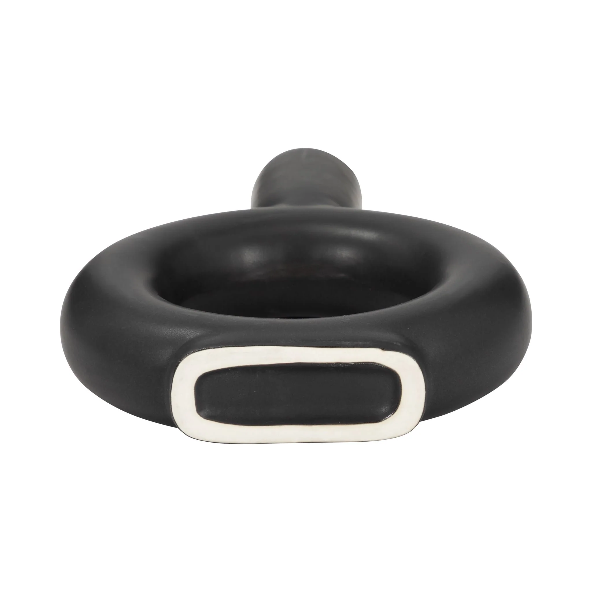 Cer, 9" Round Cut-out Vase, Black - Image 7