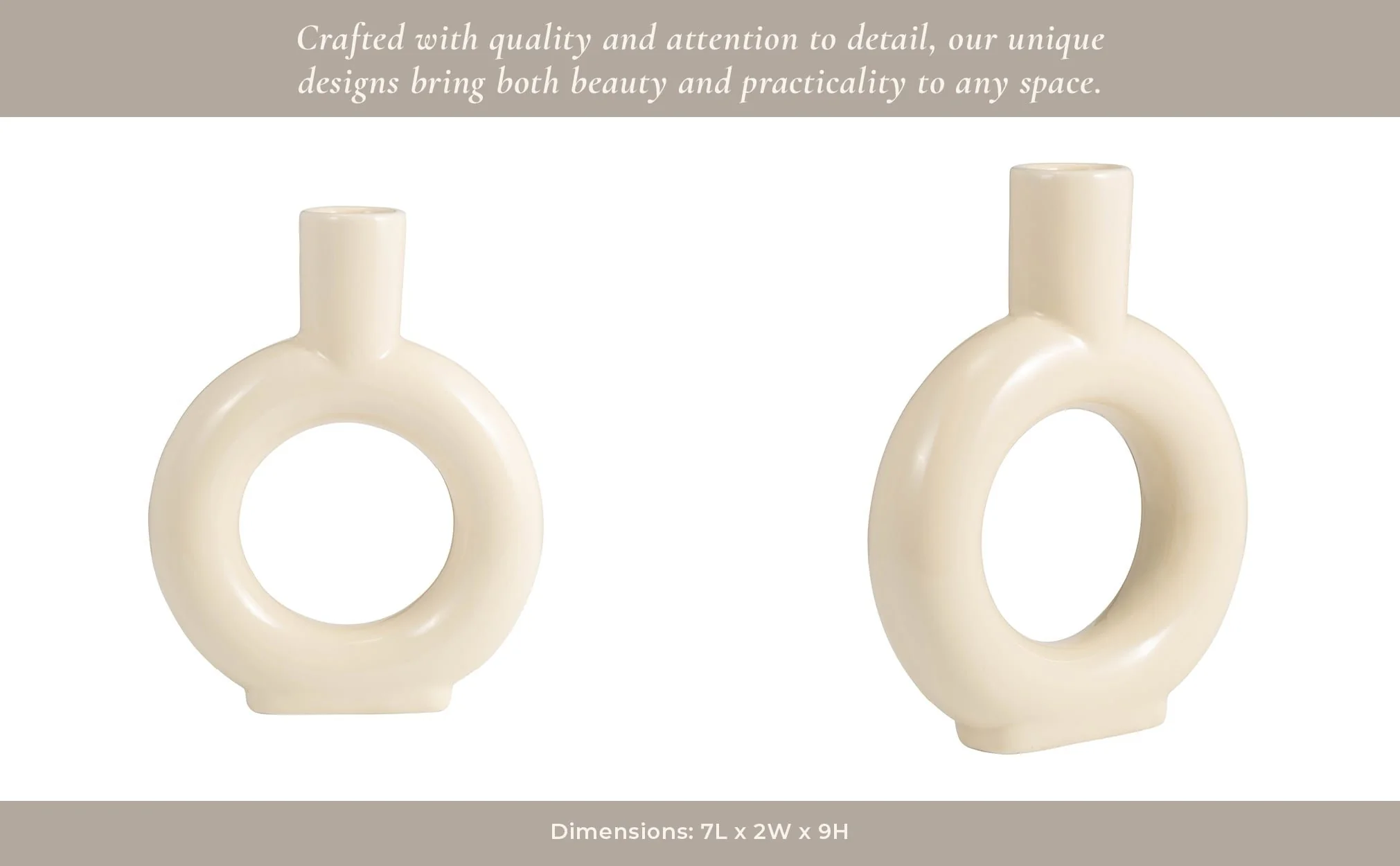 Cer, 9" Round Cut-out Vase, Cotton - Image 8