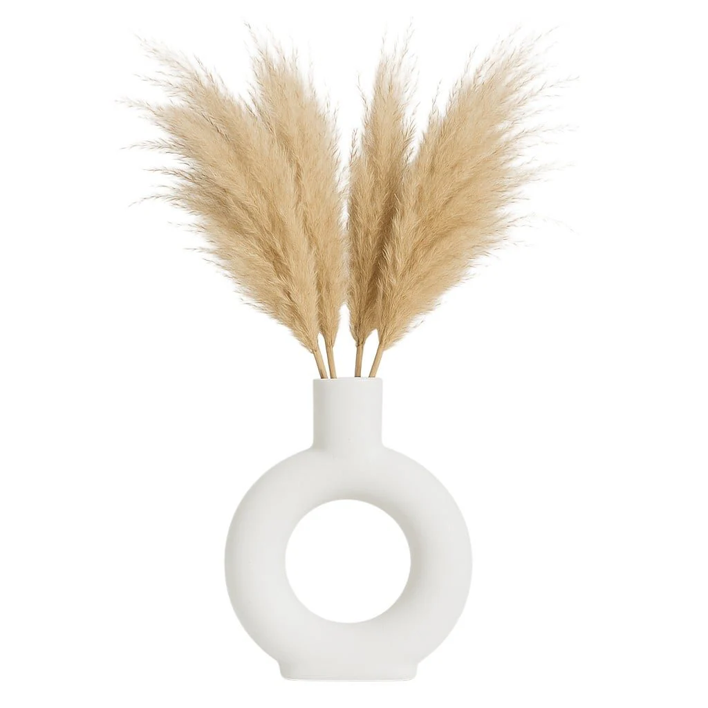 Cer, 9" Round Cut-out Vase, White - Image 2