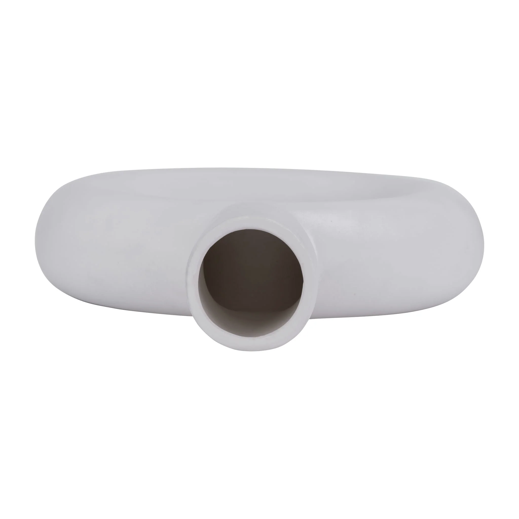 Cer, 9" Round Cut-out Vase, White - Image 6