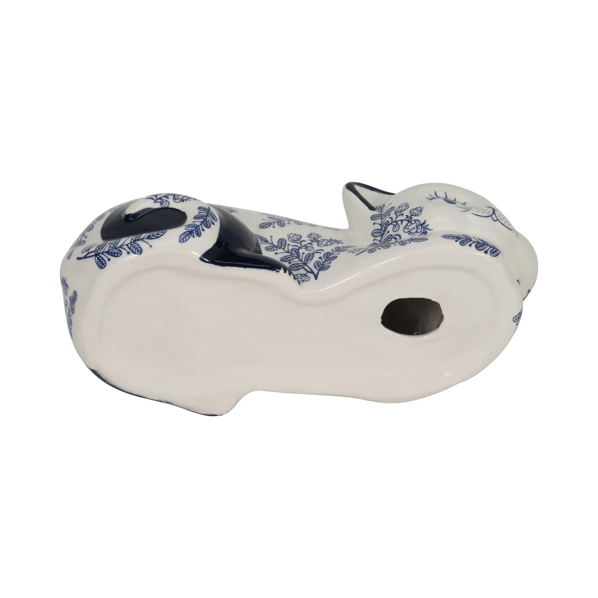Cer, 9" Sleeping Chinoiserie Cat, Blue/white - Image 7