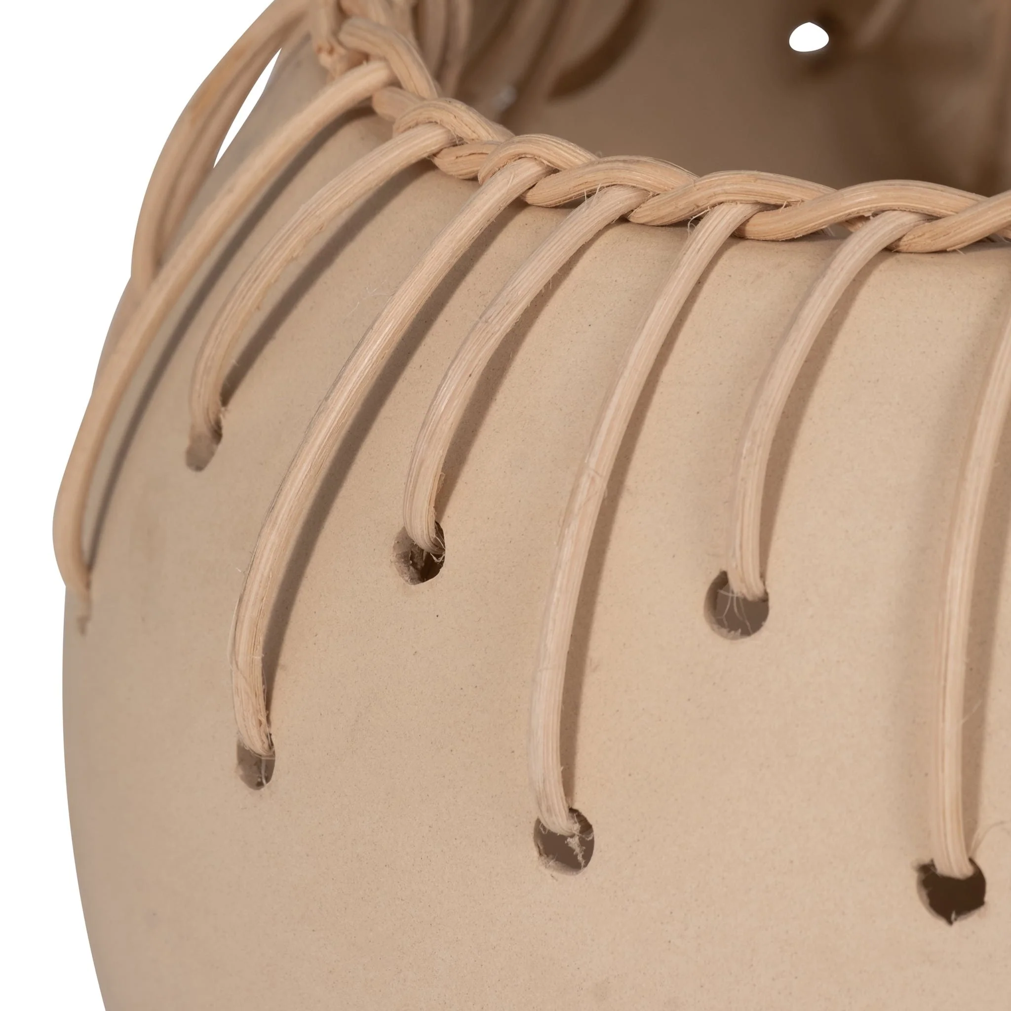 Cer, 9"d Bowl W/ Weaving, Natural - Image 4