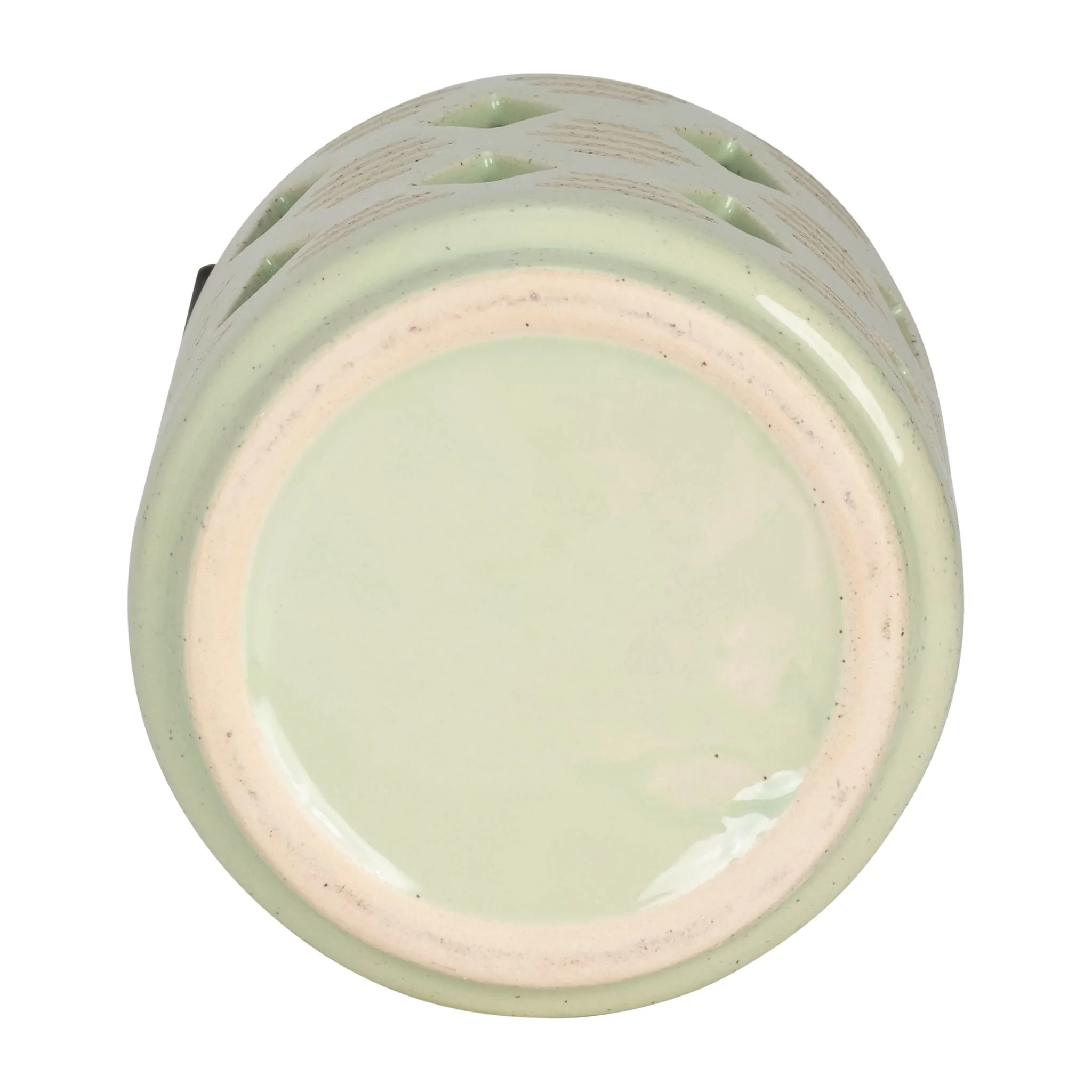 Cer, 9"h Diamond Cut Out Lantern, Cucumber - Image 6