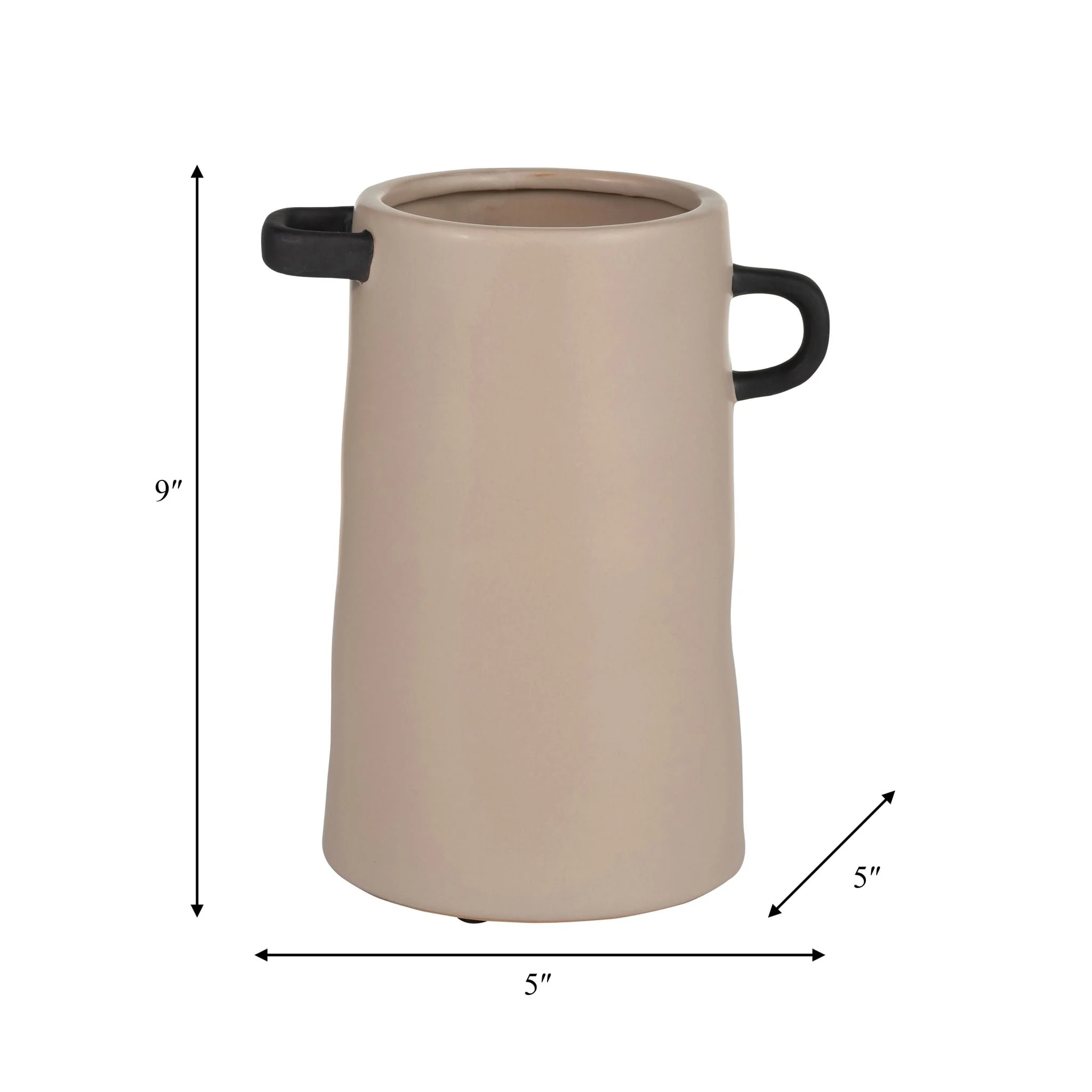 Cer, 9"h Eared Vase, Irish Cream - Image 9