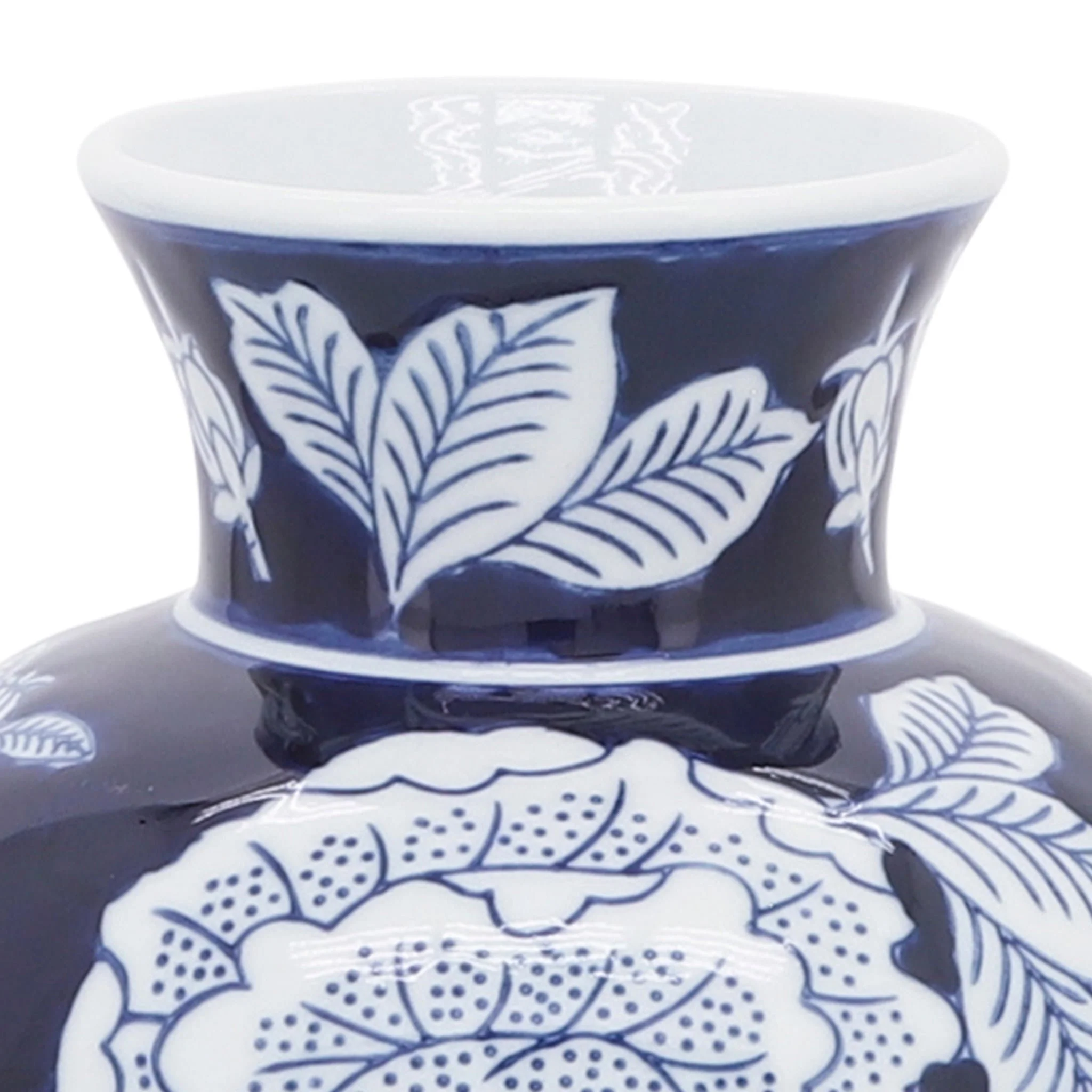 Cer, 9"h Flower Vase, Blue/white - Image 5