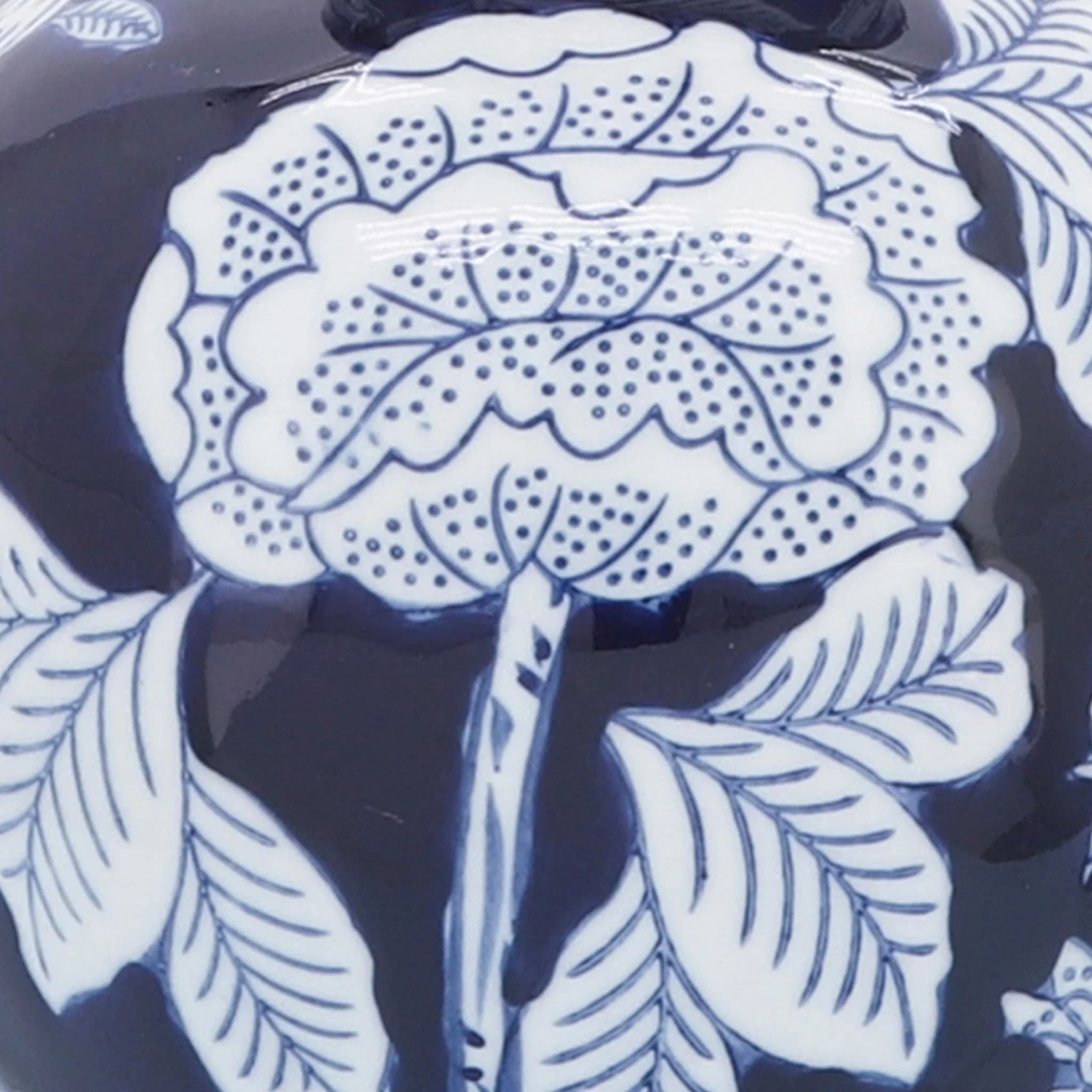 Cer, 9"h Flower Vase, Blue/white - Image 6