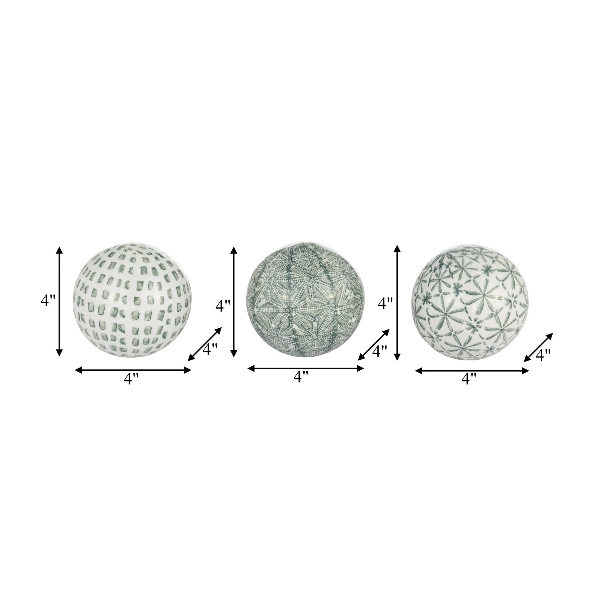 Cer, Boxed 4" 3/a Painted Orbs, Green - Image 5
