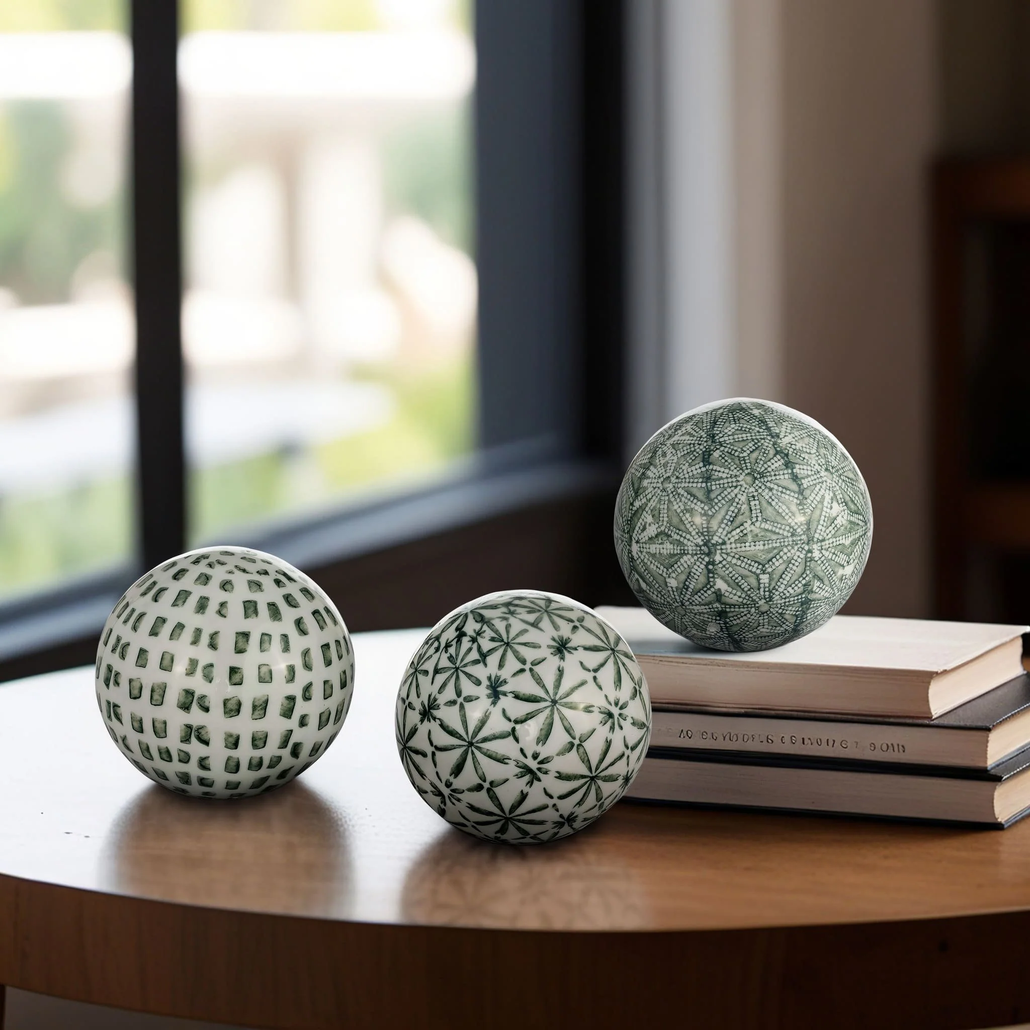 Cer, Boxed 4" 3/a Painted Orbs, Green - Image 7