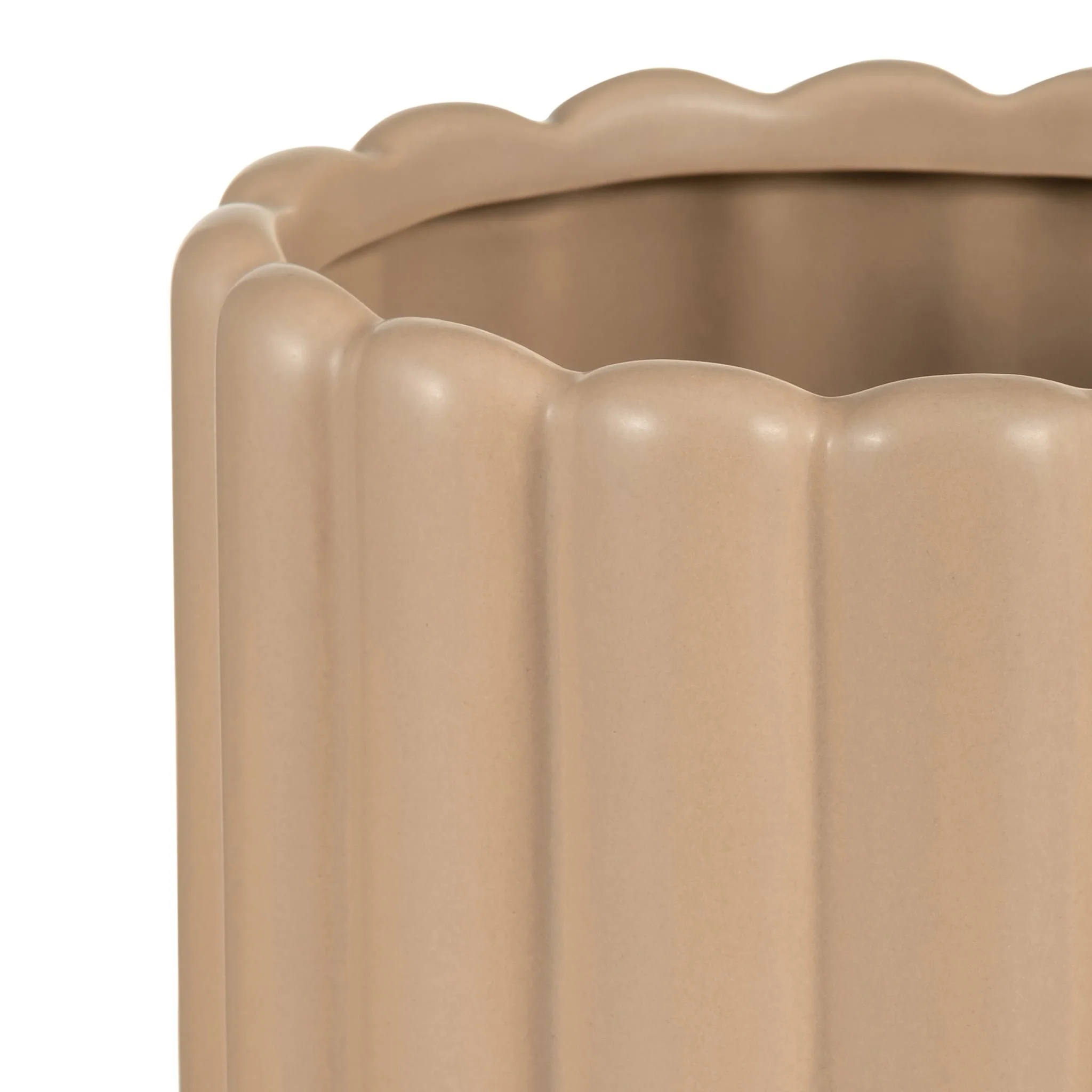 Cer, S/2 10/13?h Ribbed Vases, Irish Cream - Image 5