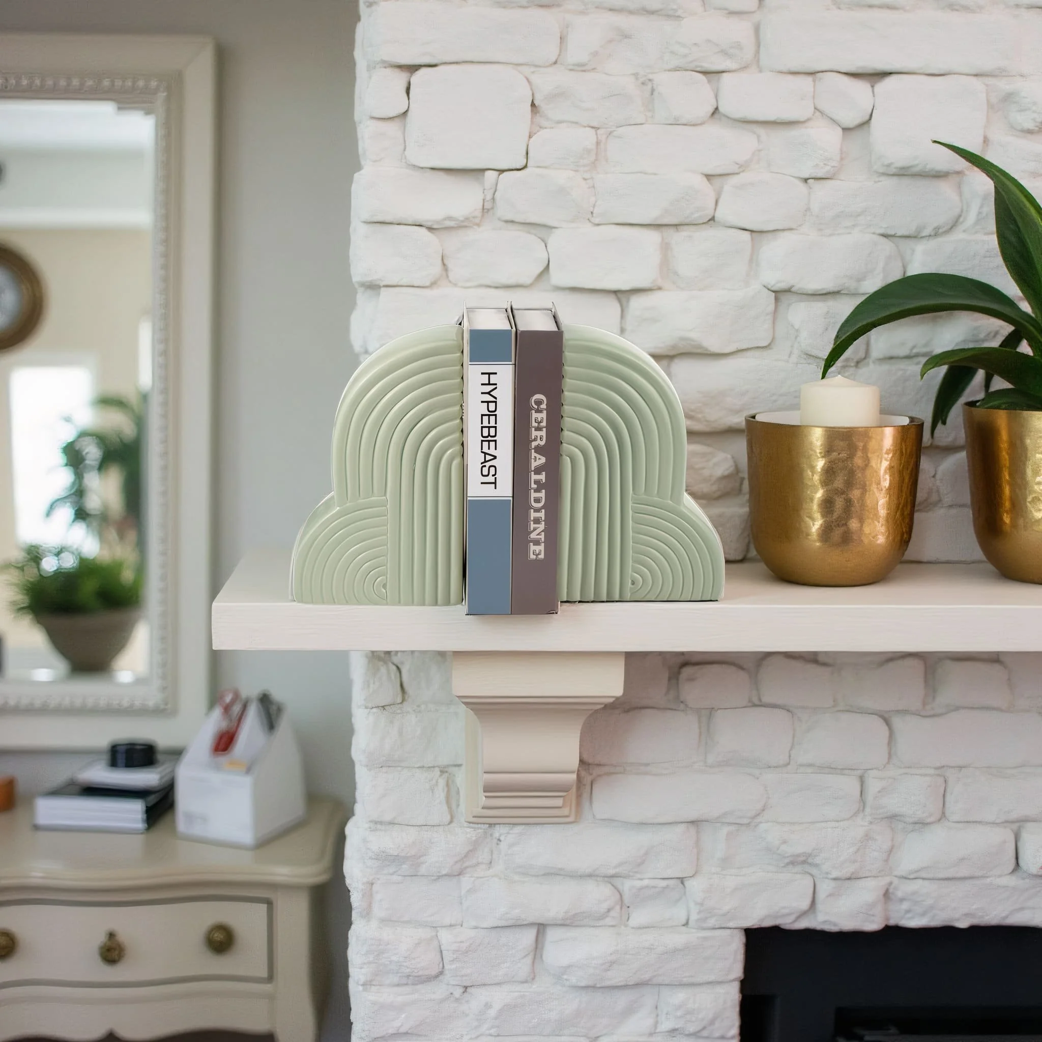 Cer, S/2 13x10" Arches Bookends, Cucumber - Image 13