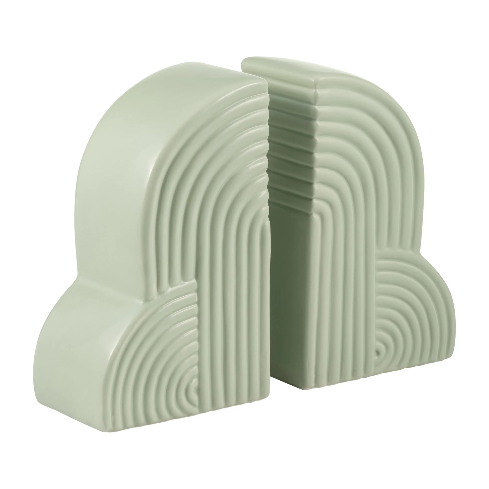 Cer, S/2 13x10" Arches Bookends, Cucumber - Image 2