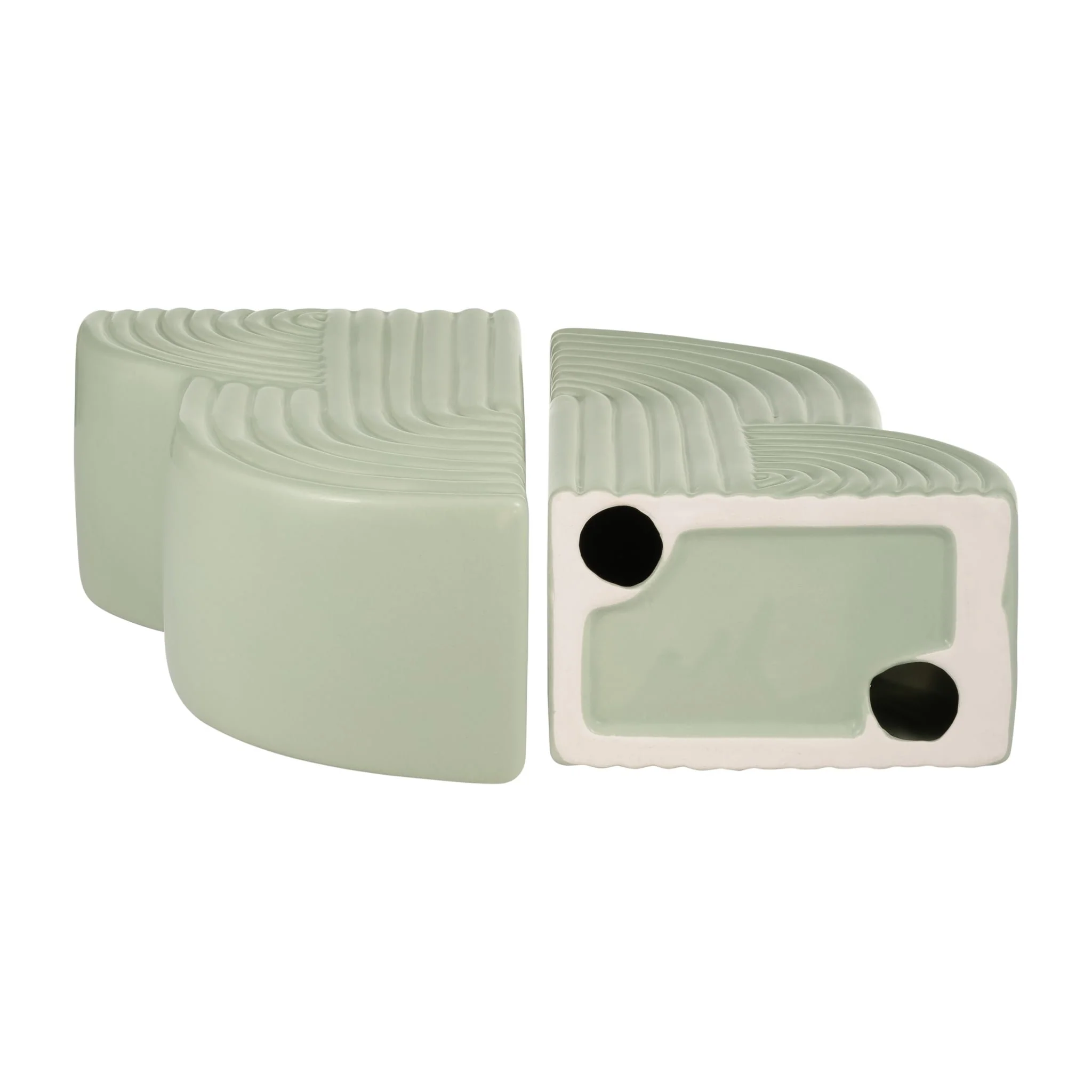 Cer, S/2 13x10" Arches Bookends, Cucumber - Image 7
