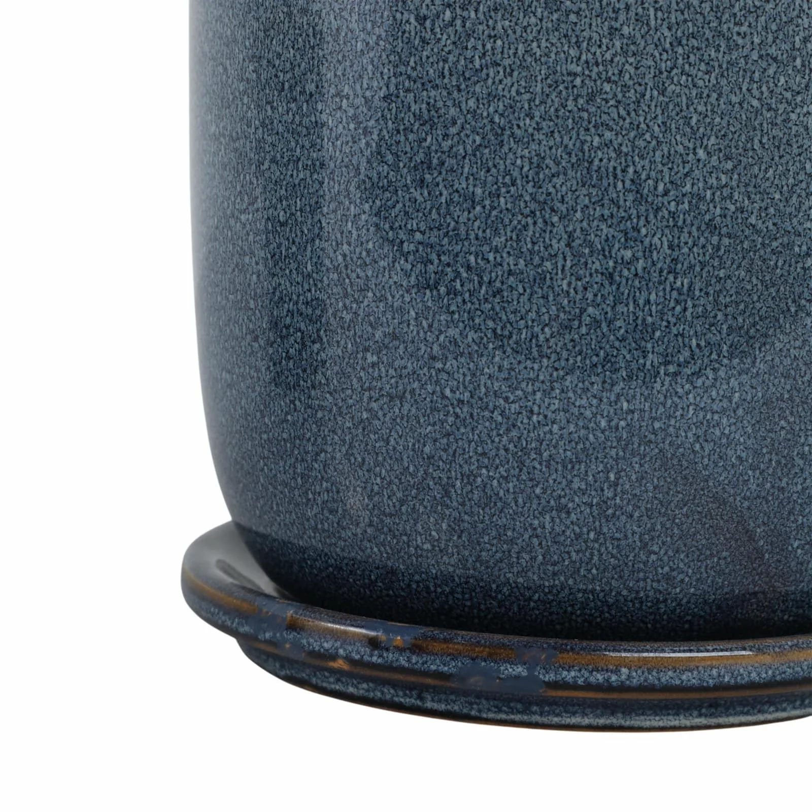 Cer, S/2 5/6" Planter W/ Saucer,  Aqua - Image 6