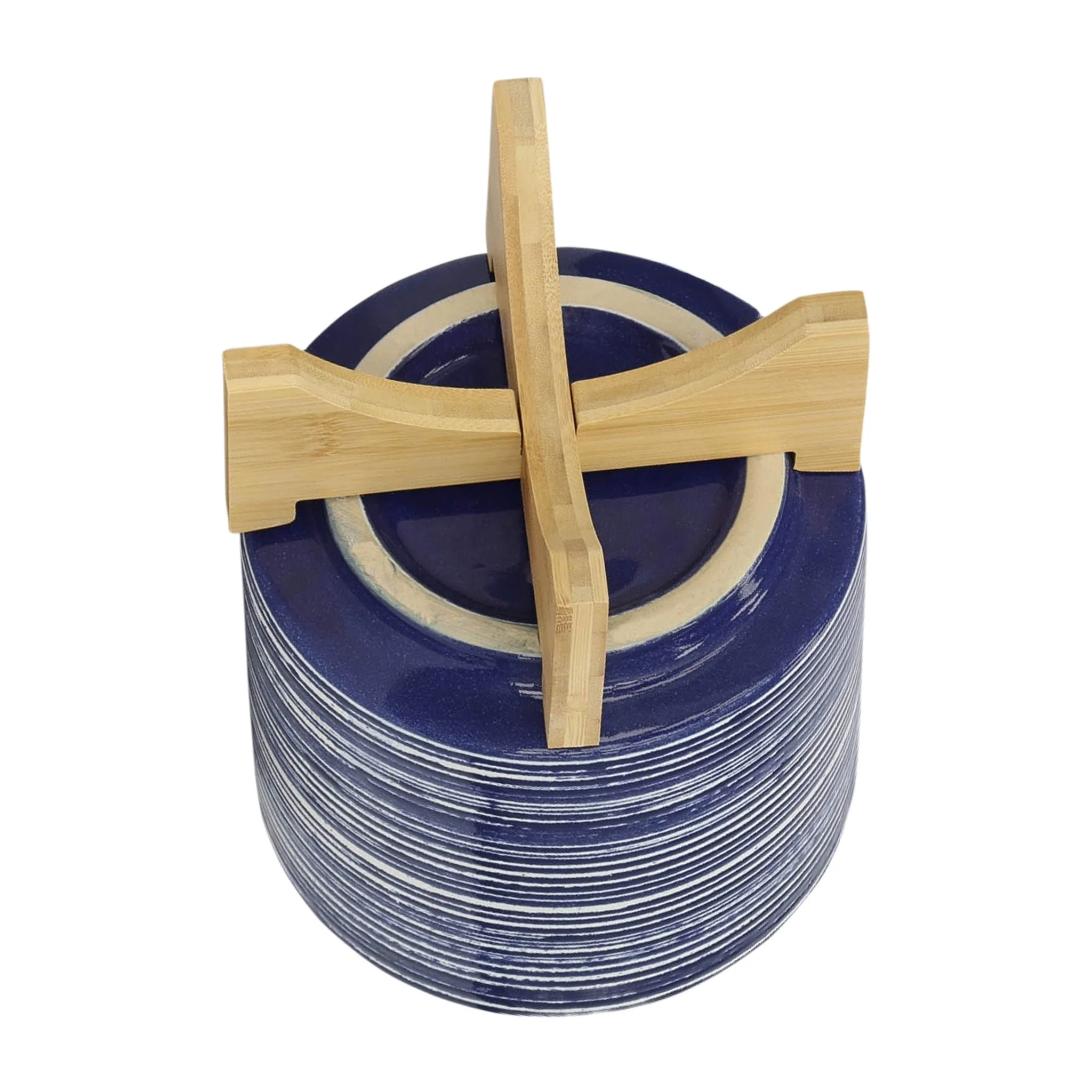 Cer, S/2 5/8" Planter On Stand, Blue - Image 6