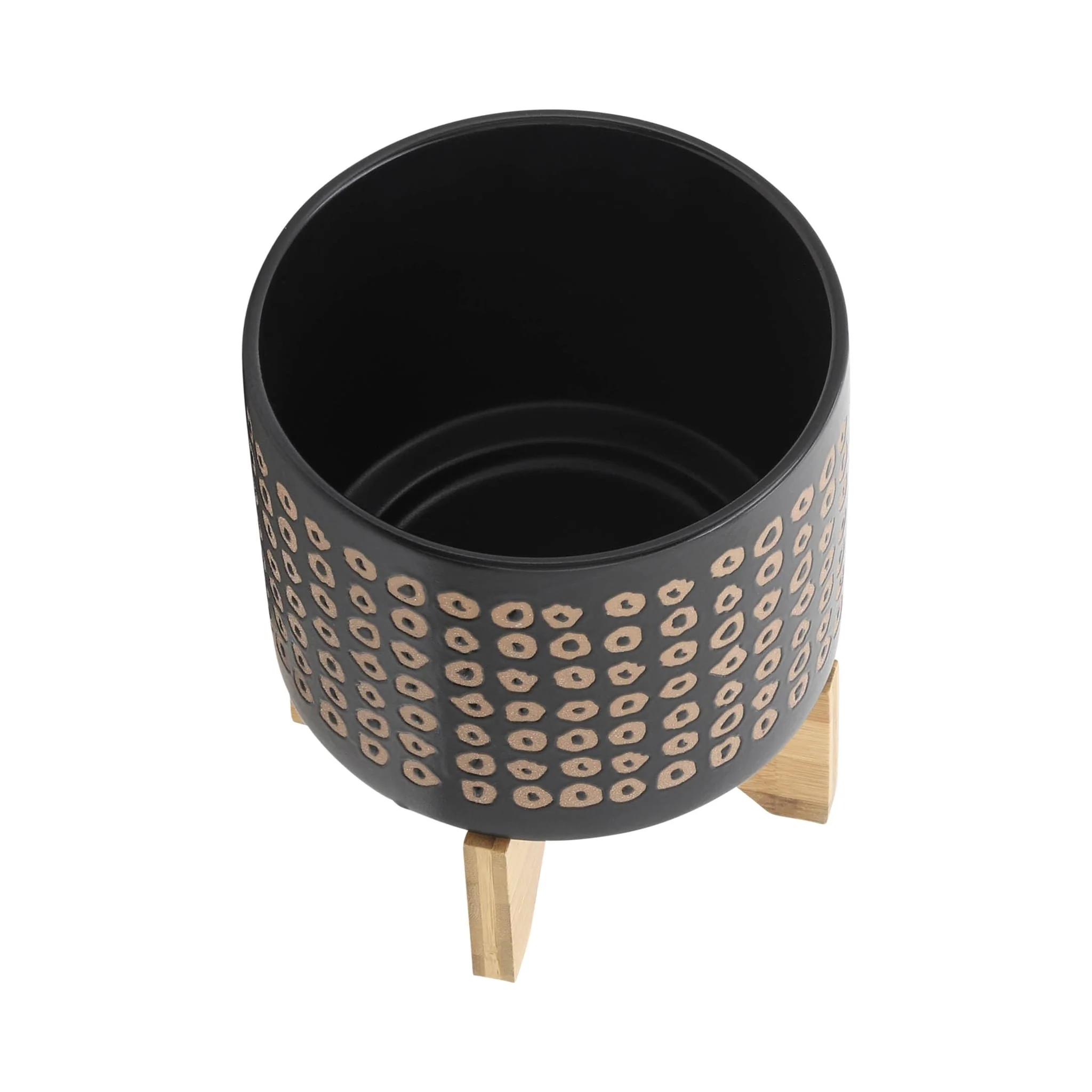 Cer, S/2 5/8" Planter On Stand, Brown - Image 5