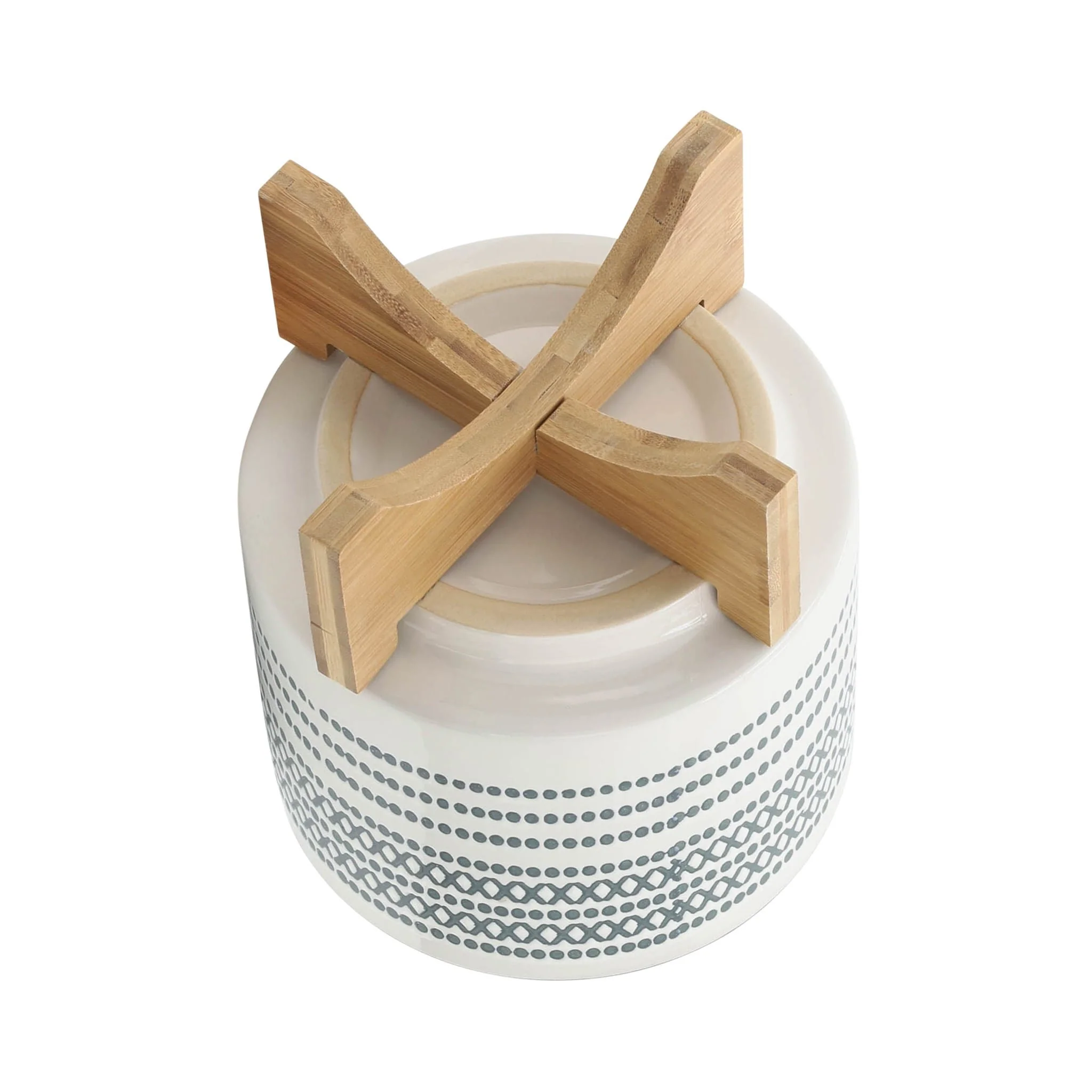 Cer, S/2 5/8" Planter On Standw/ Dots, Blue - Image 6