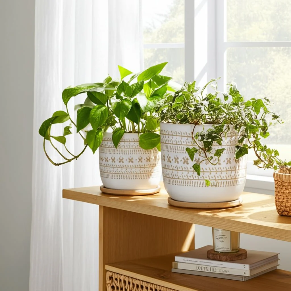 Cer?s/2  6/8" Planter W/ Saucer, Brown - Image 11