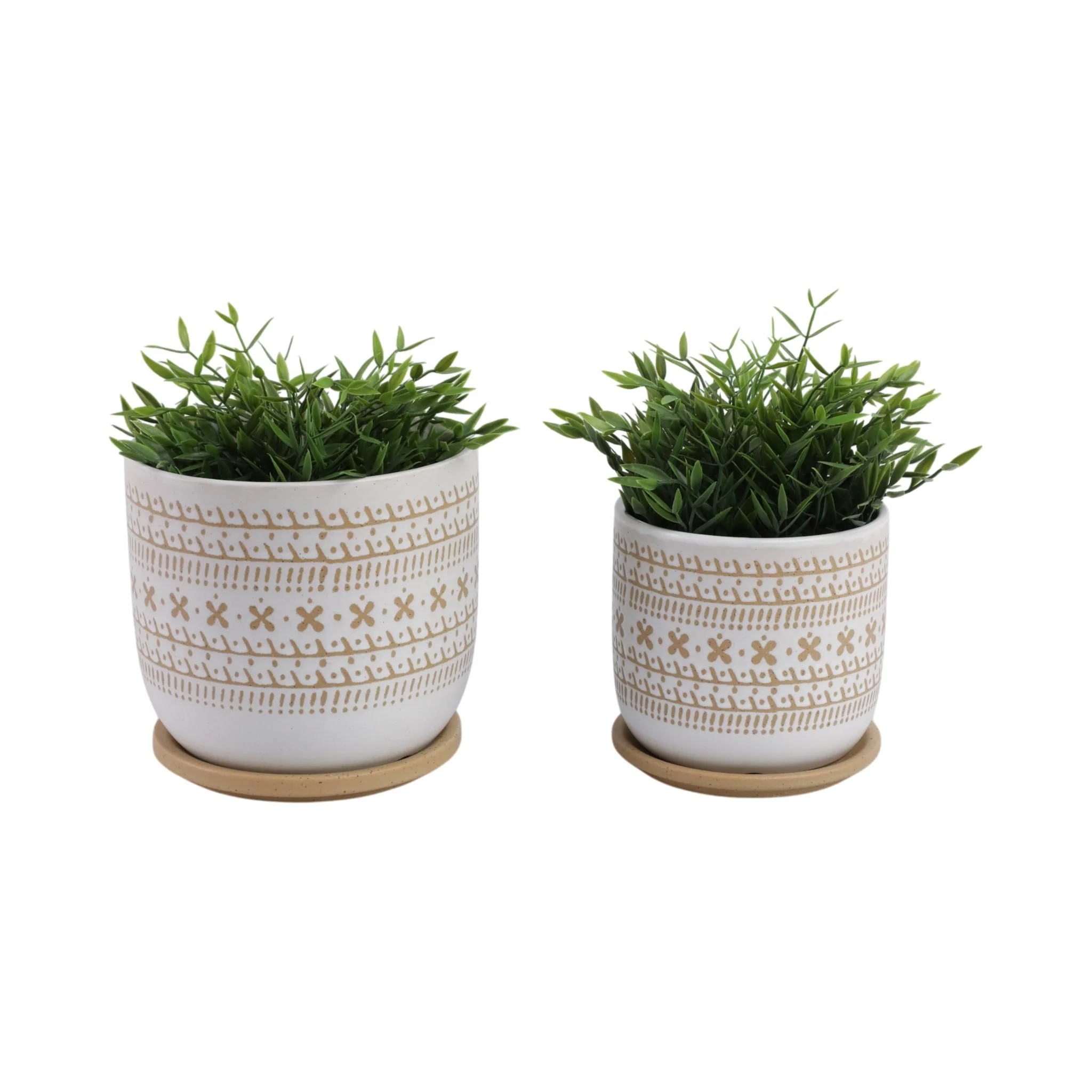 Cer?s/2  6/8" Planter W/ Saucer, Brown - Image 2