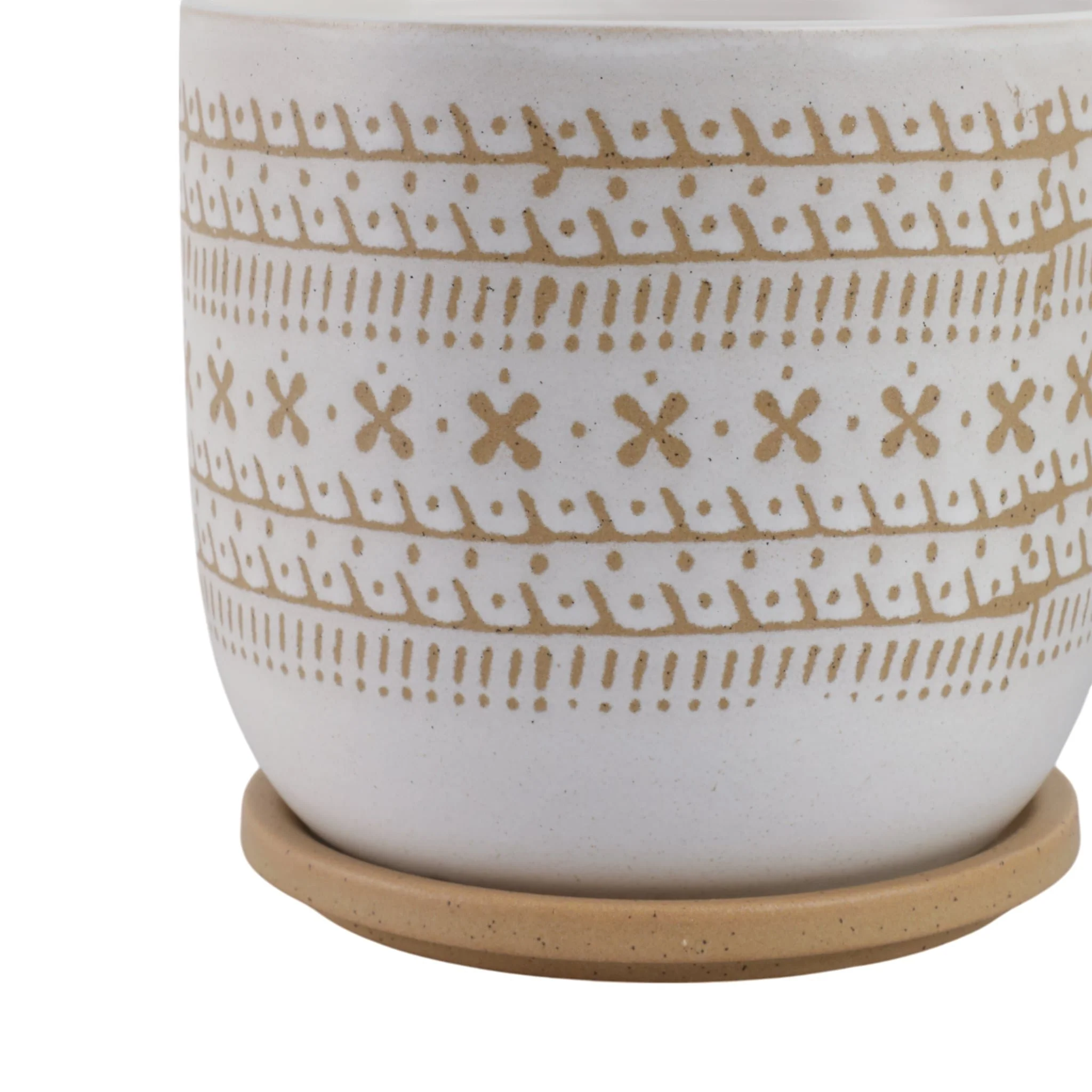 Cer?s/2  6/8" Planter W/ Saucer, Brown - Image 5
