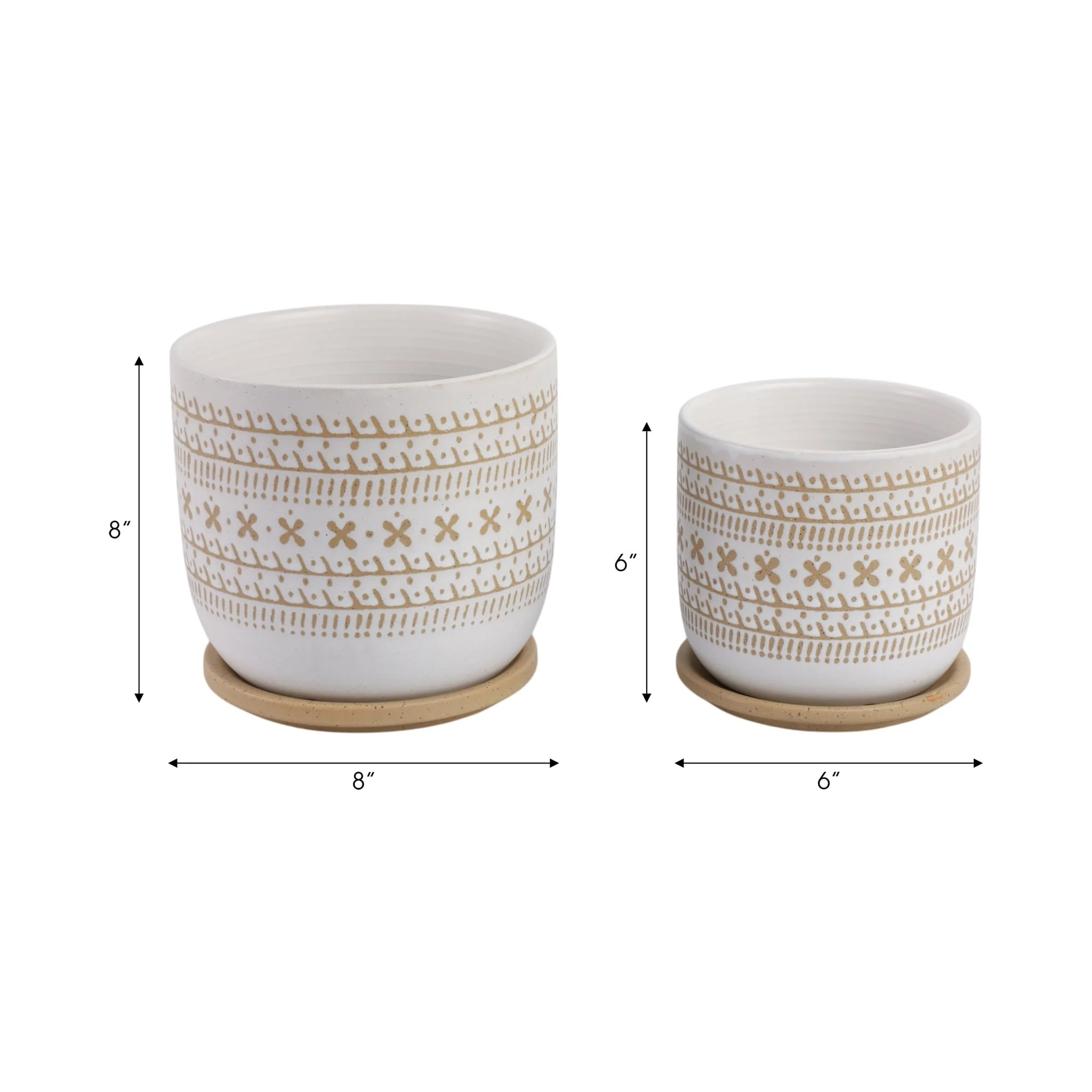 Cer?s/2  6/8" Planter W/ Saucer, Brown - Image 8
