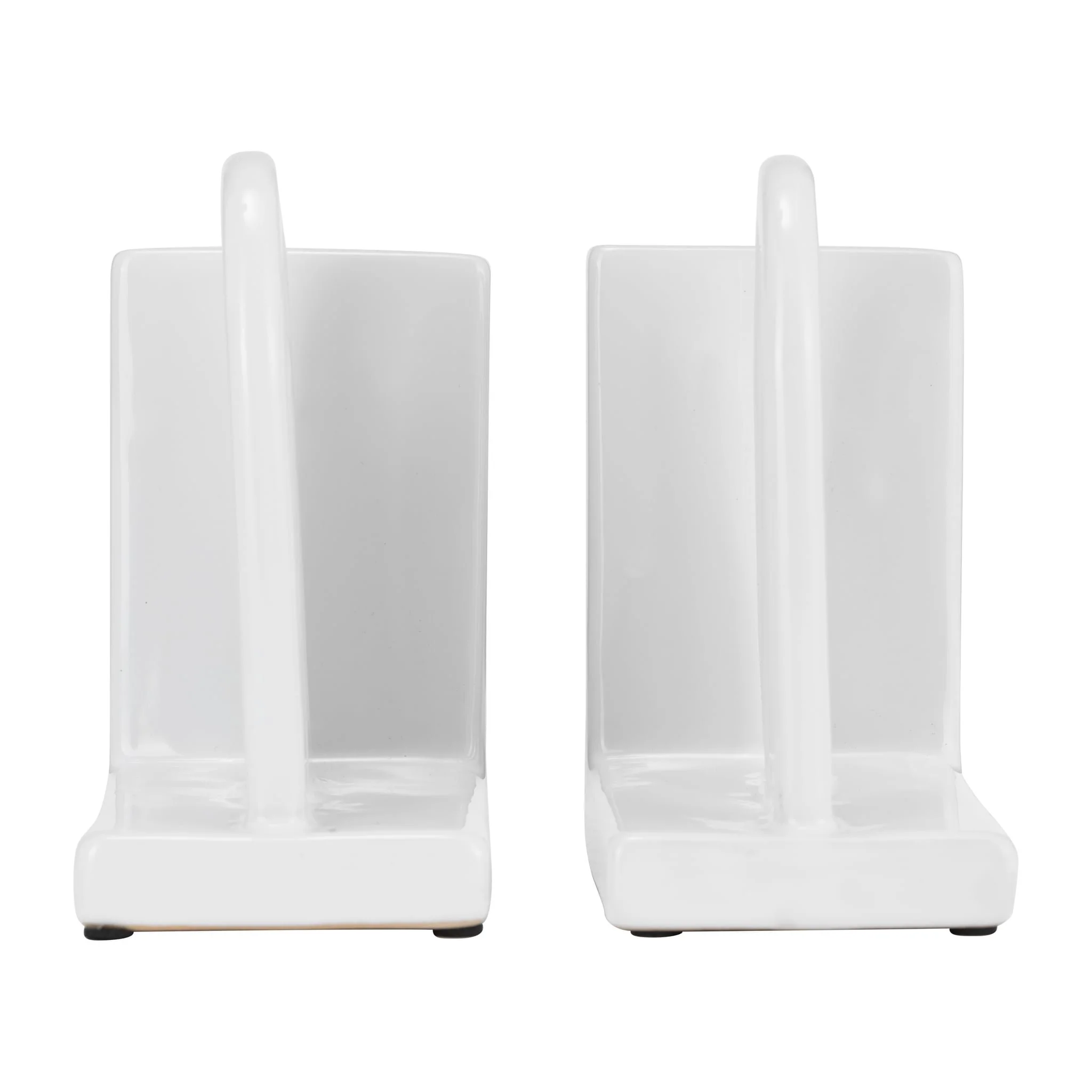 Cer,s/2 6" Arch Bookends, White - Image 4