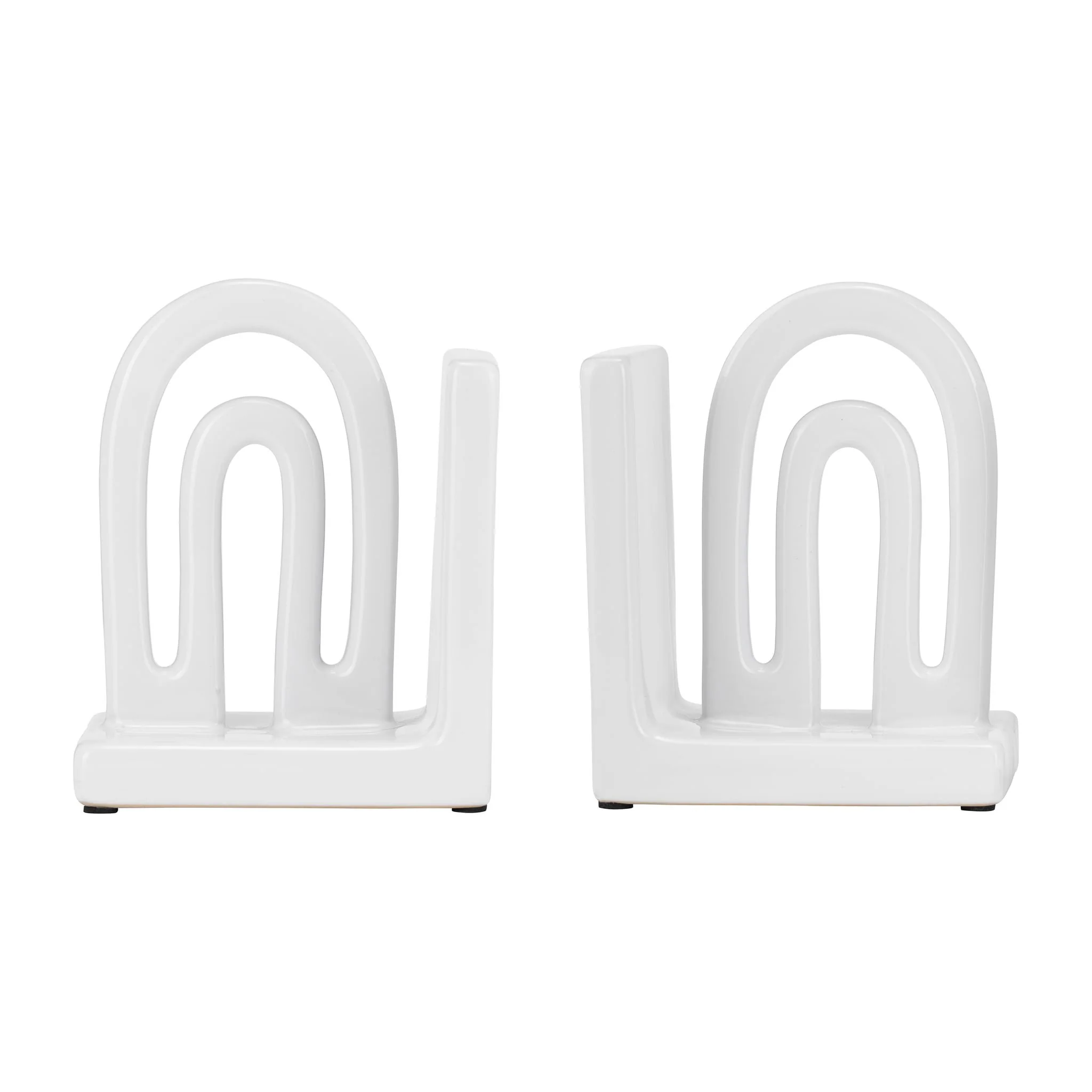 Cer,s/2 6" Arch Bookends, White - Image 6
