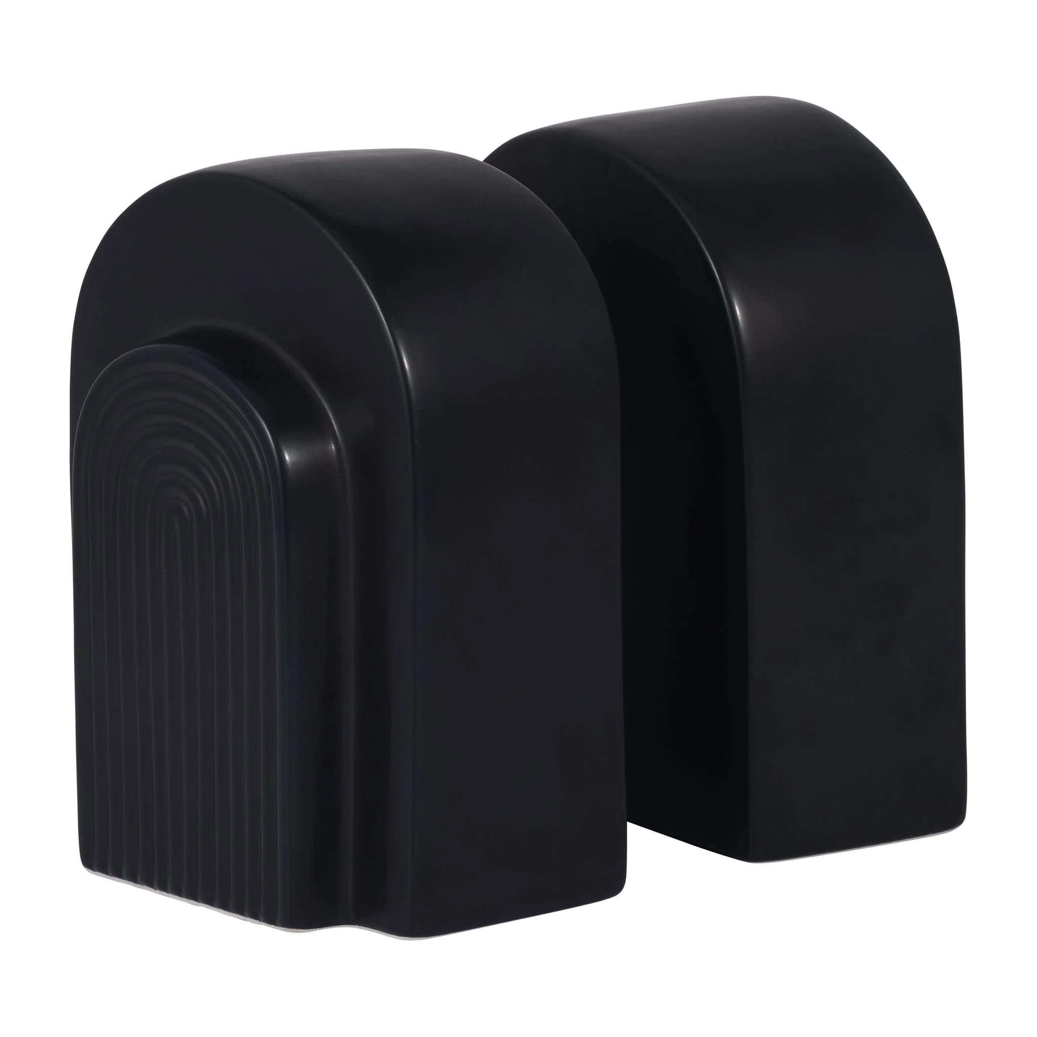 Cer, S/2 7" Arch Bookends, Black - Image 3
