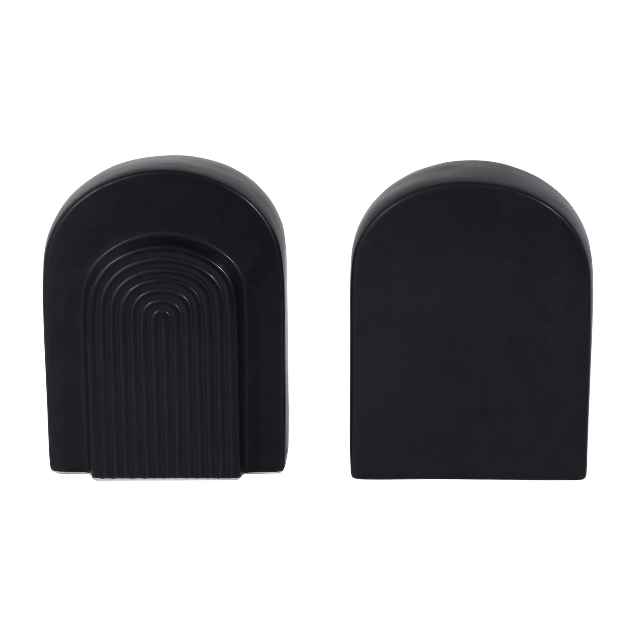 Cer, S/2 7" Arch Bookends, Black - Image 5