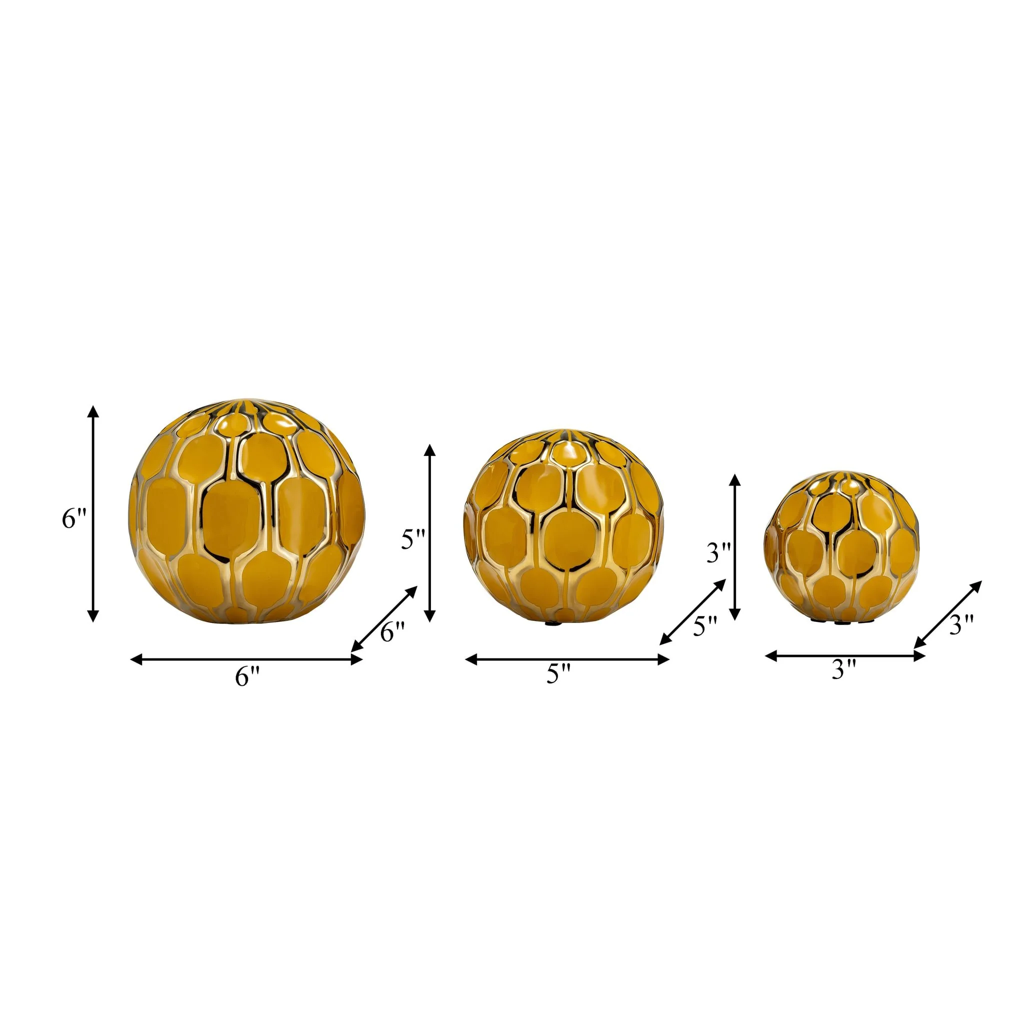 Cer S/3 4/5/6" Orbs, Honey/gold - Image 9