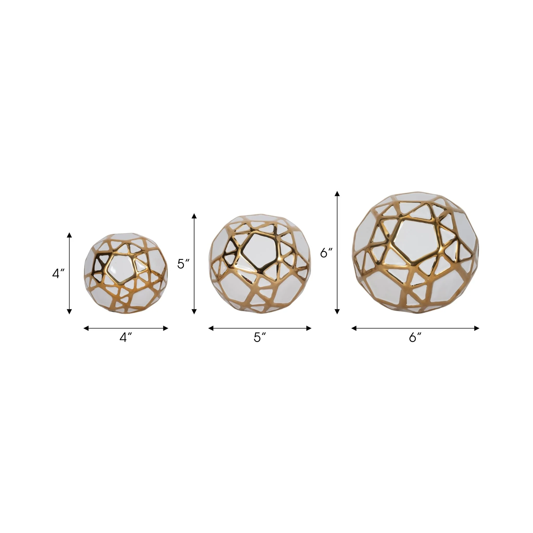 Cer, S/3 4/5/6", Orbs White/gold - Image 6