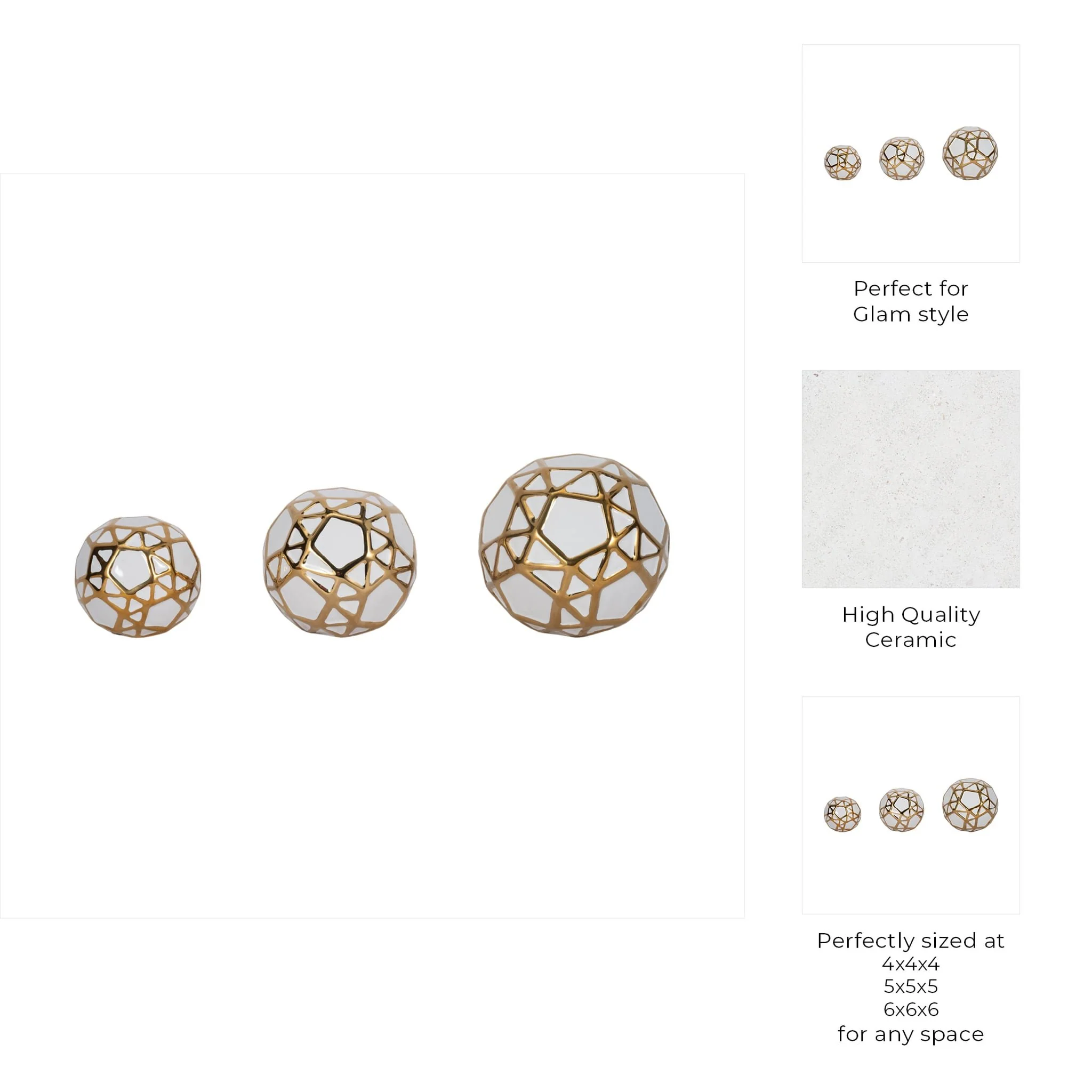 Cer, S/3 4/5/6", Orbs White/gold - Image 7