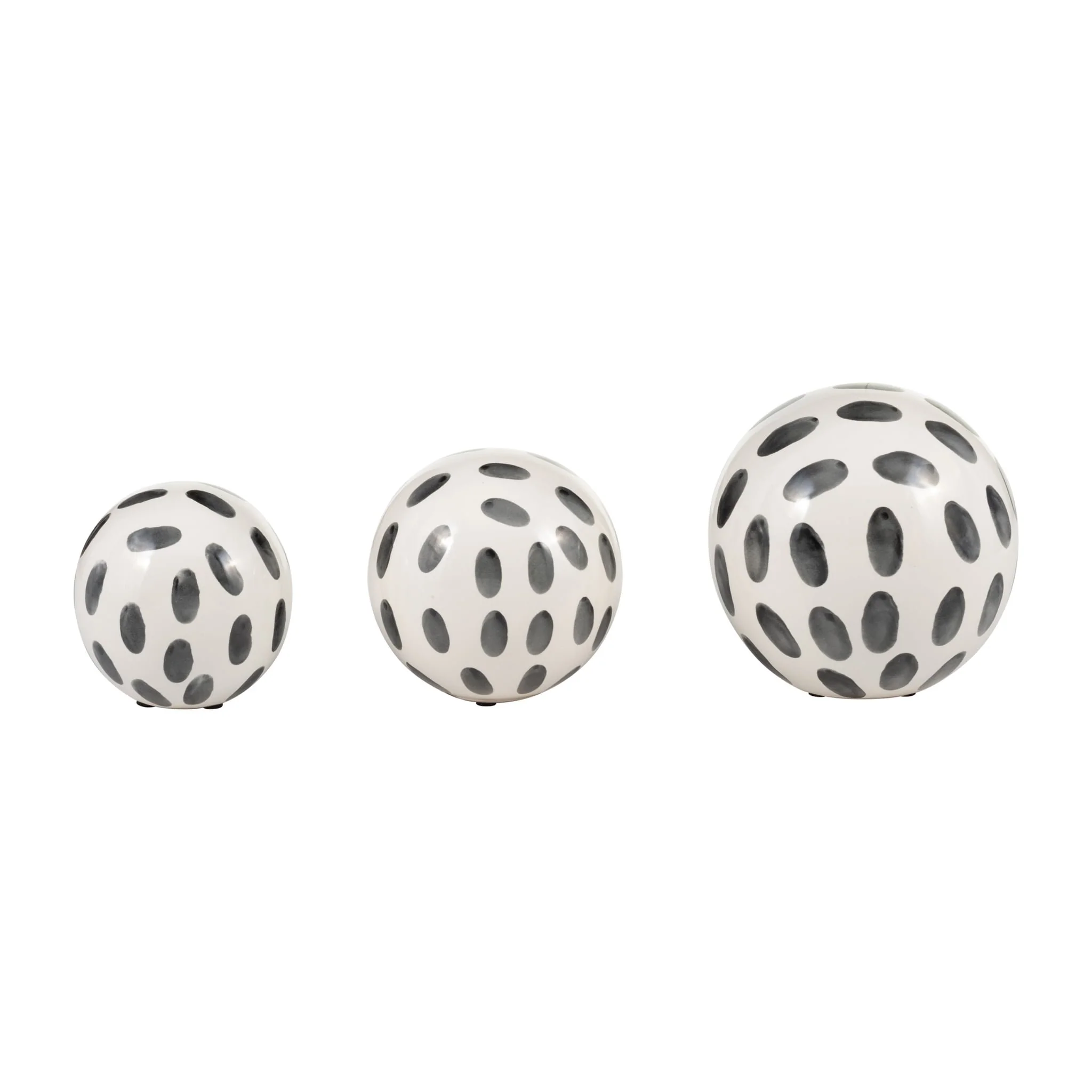 Cer, S/3 4/5/6" Spotted Orbs, Blk/wht - Image 4