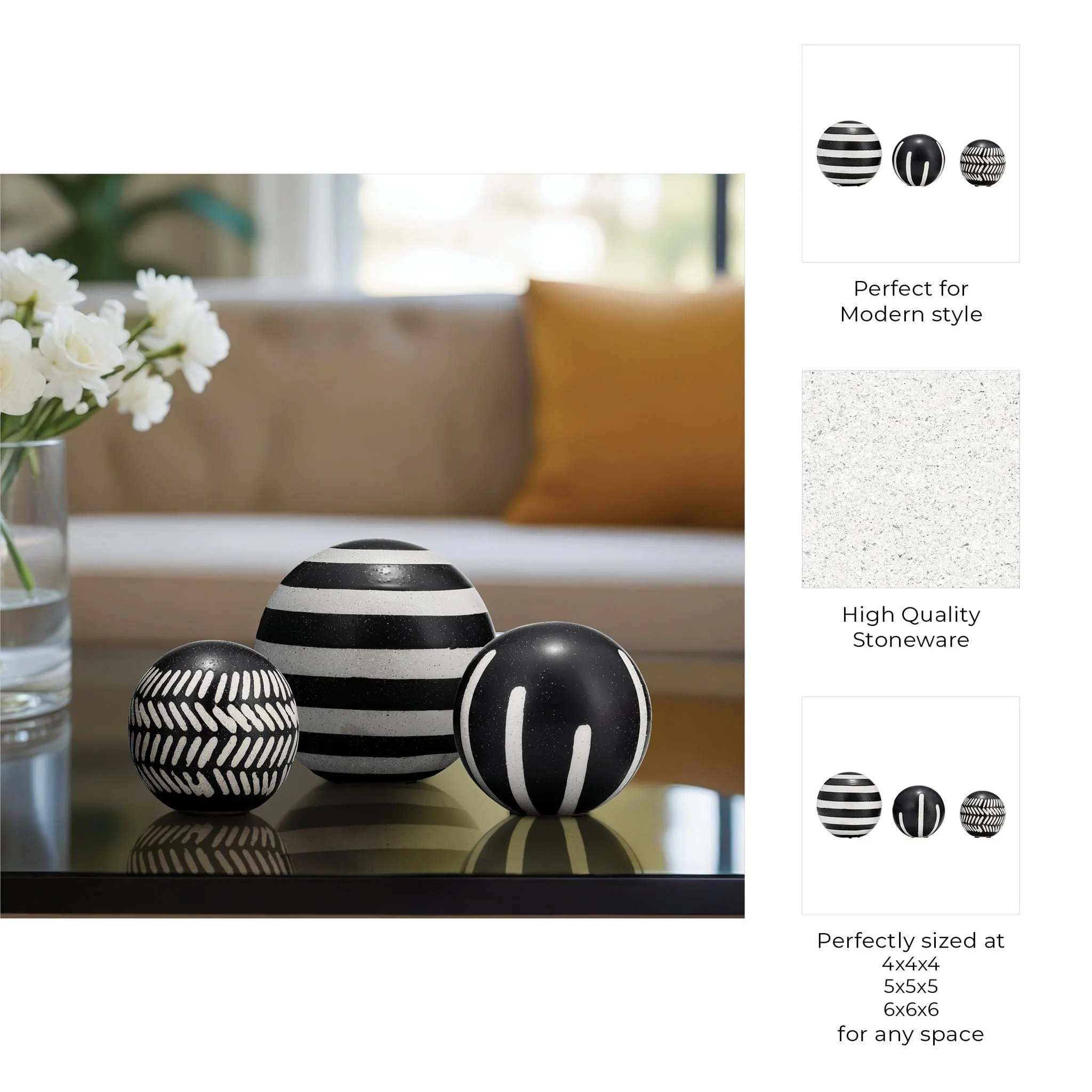 Cer, S/3 4/5/6", Tribal Orbs, Blk/ivory - Image 10