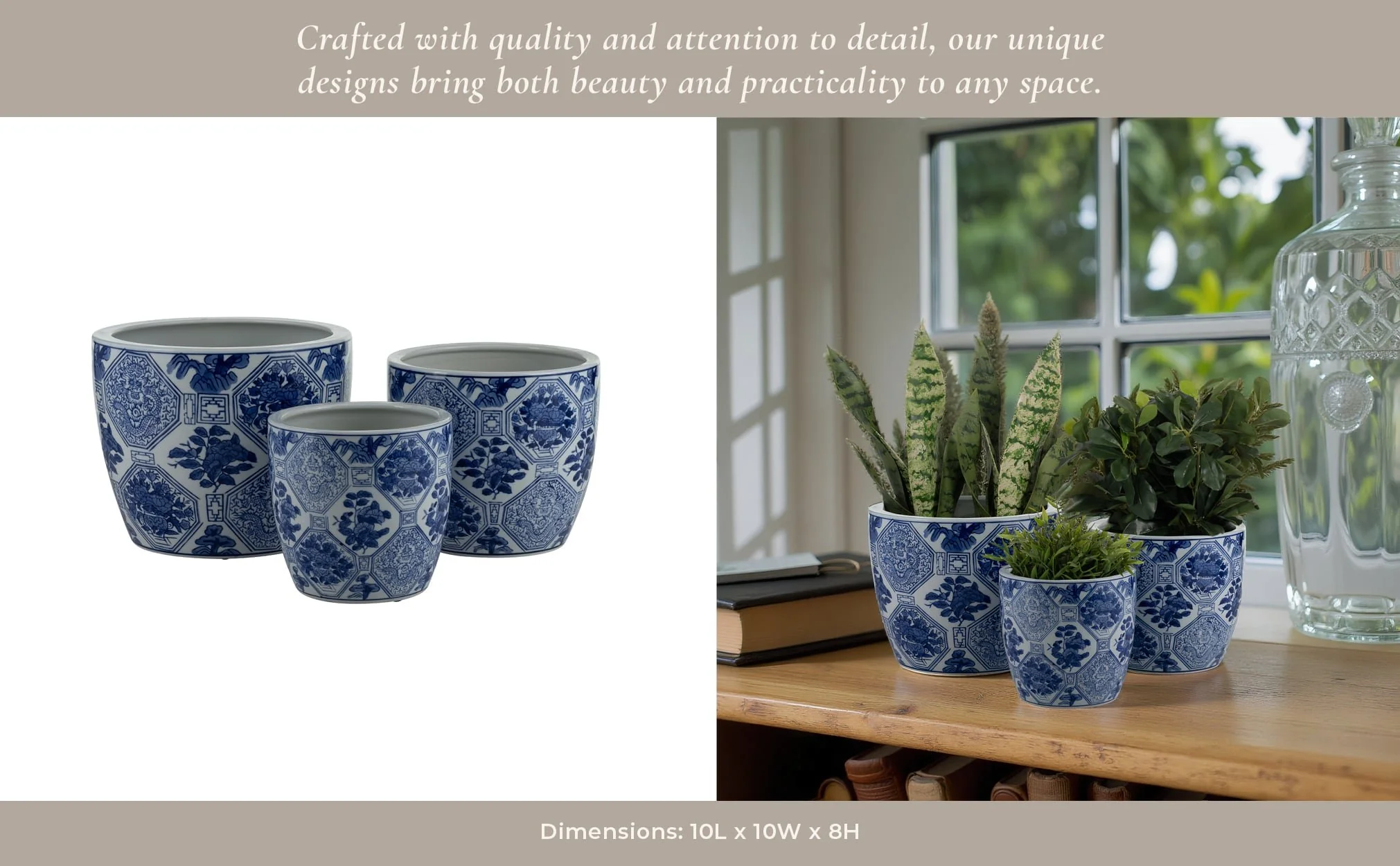Cer, S/3 6/8/10" Chinoiserie Planters, Blue/white - Image 11